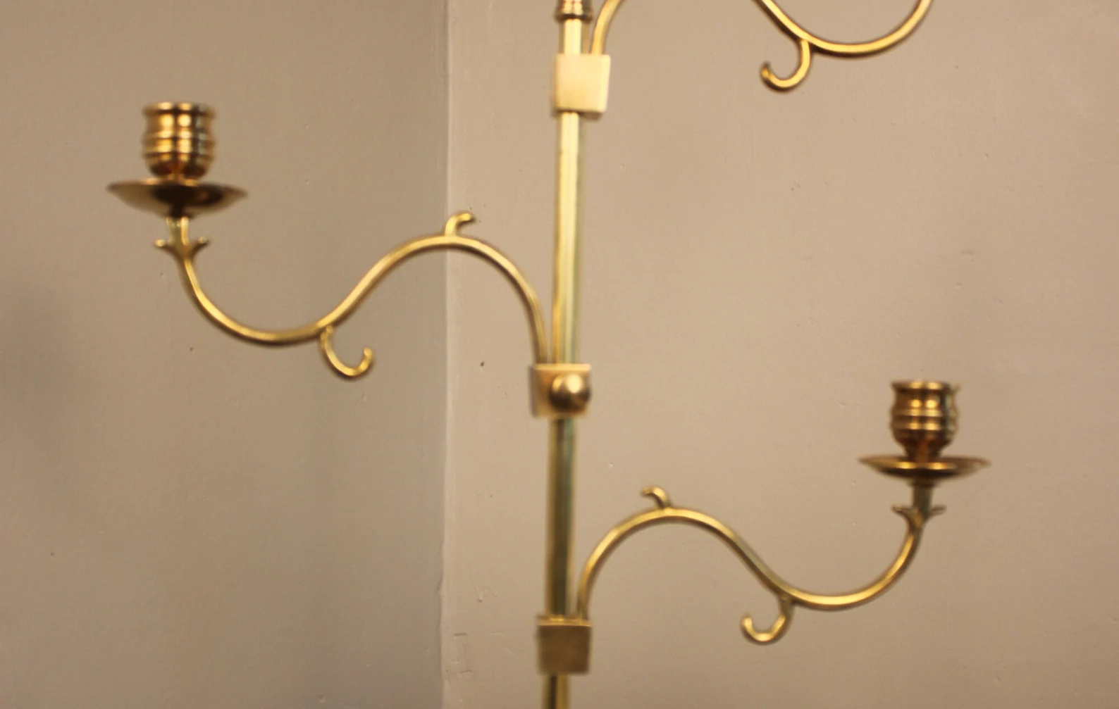 MAITLAND SMITH 3 arm adjustable brass pair candelabra CIRCA 1960s