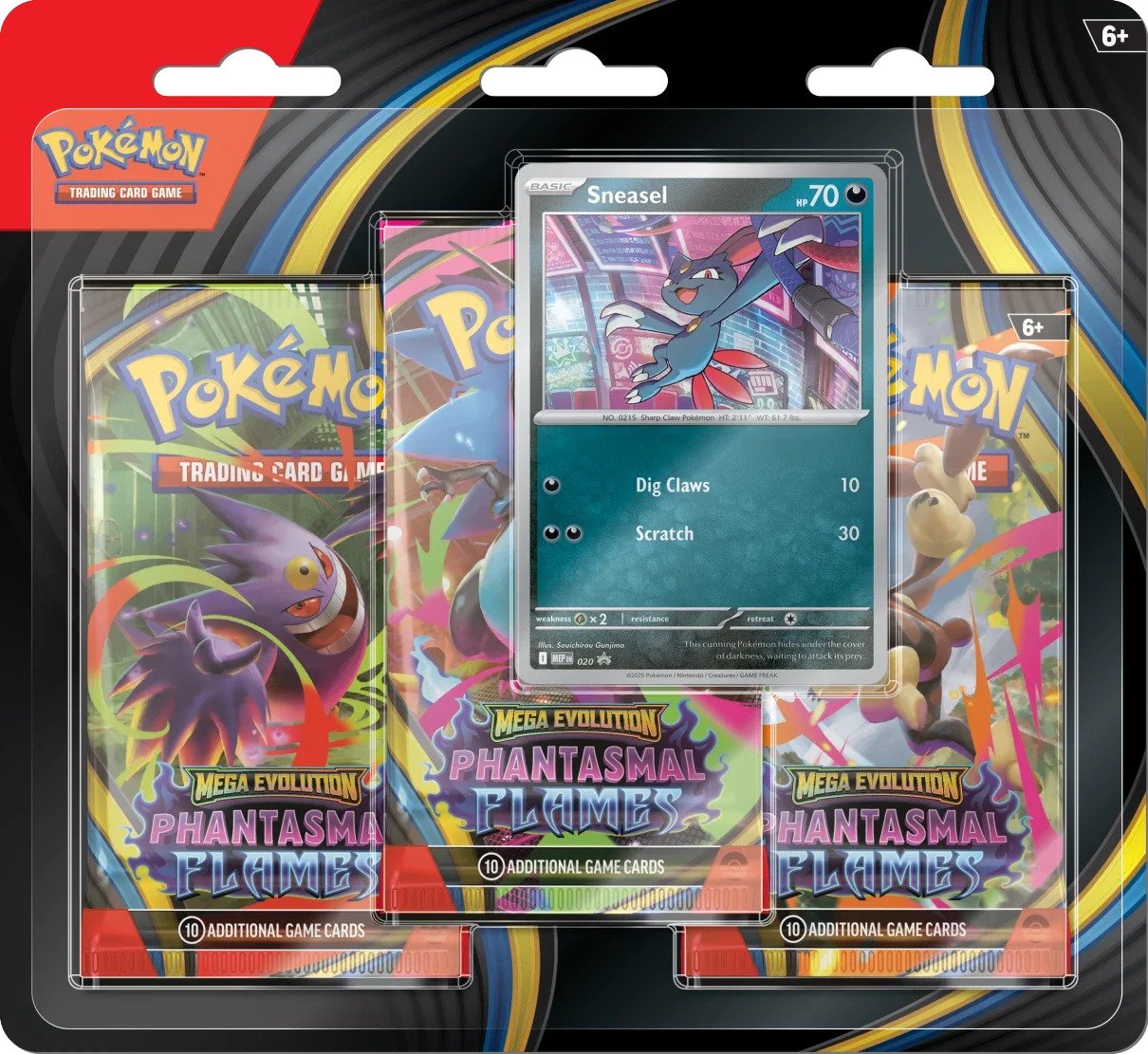 Pokémon Mega Evolution Phantasmal Flame 3-pack blister