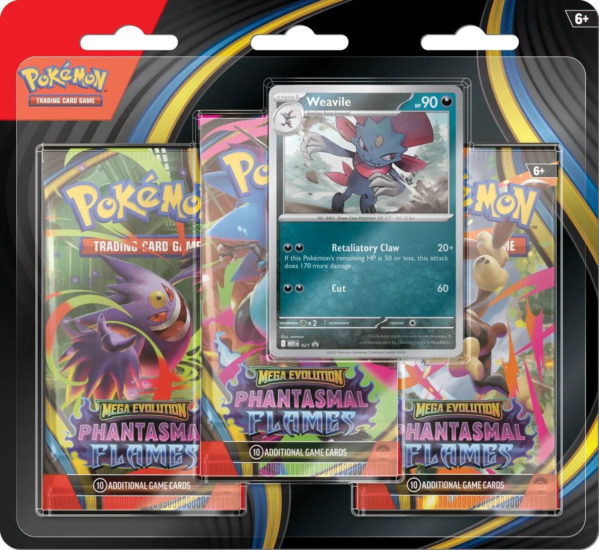 Pokémon Mega Evolution Phantasmal Flame 3-pack blister