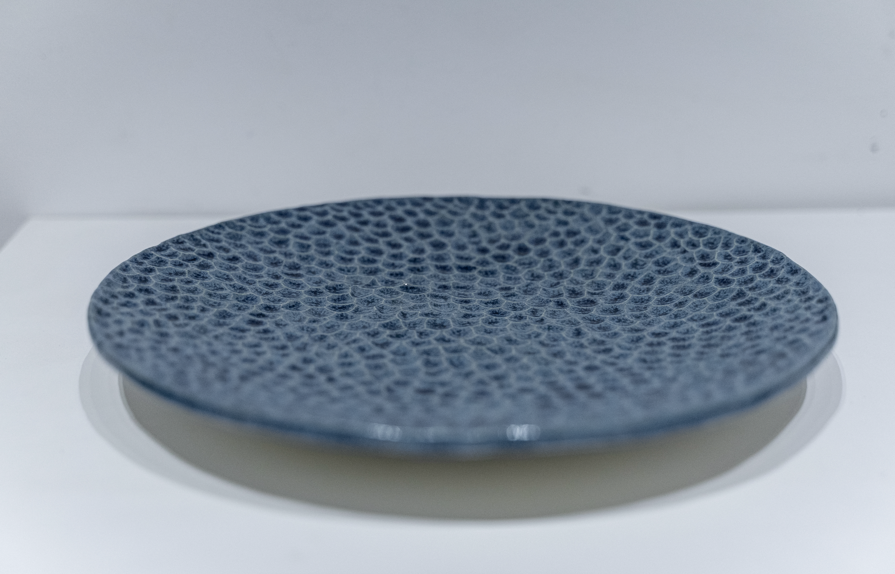 Textured Blue Plate, 30cm