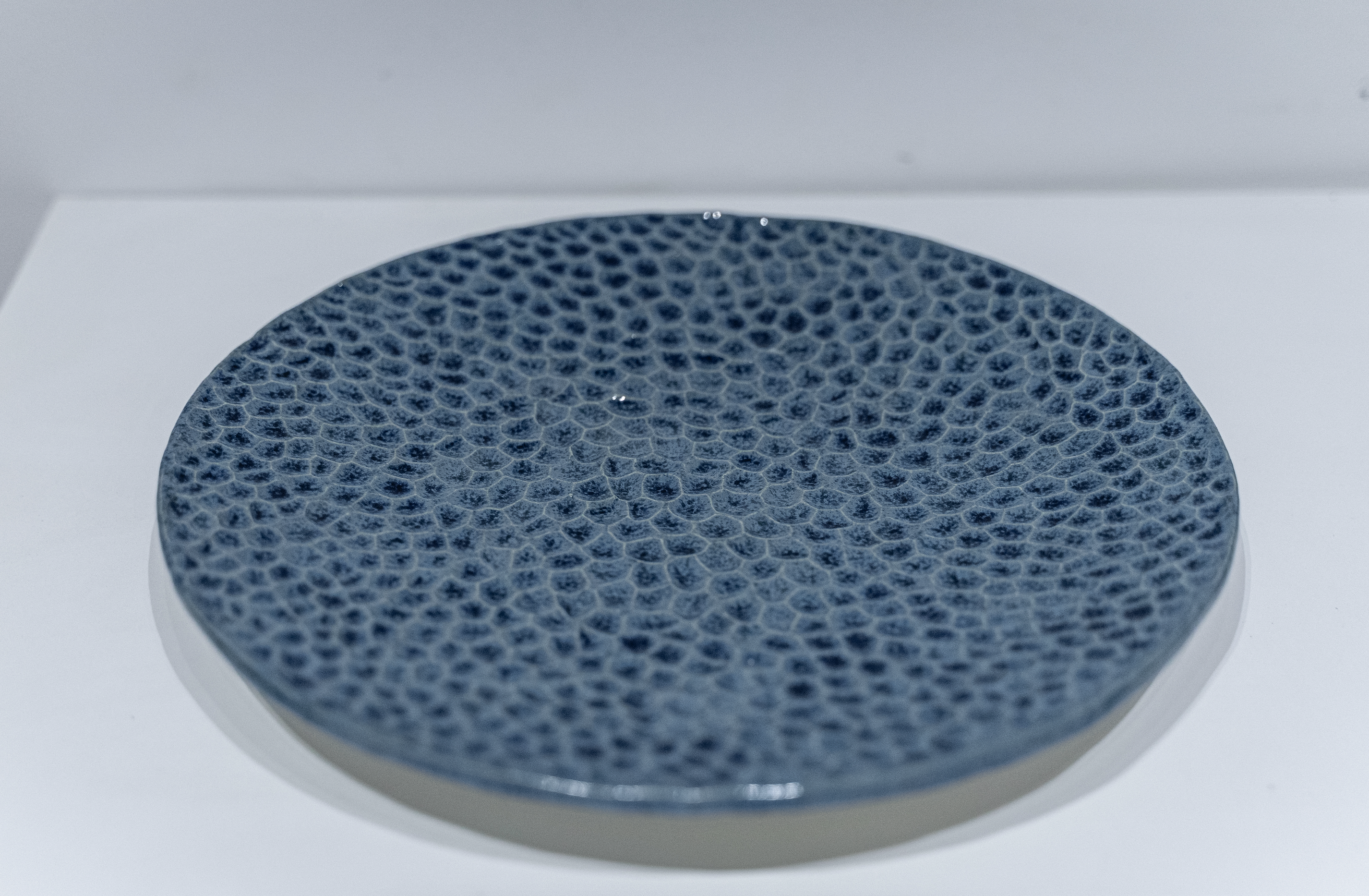Textured Blue Plate, 30cm