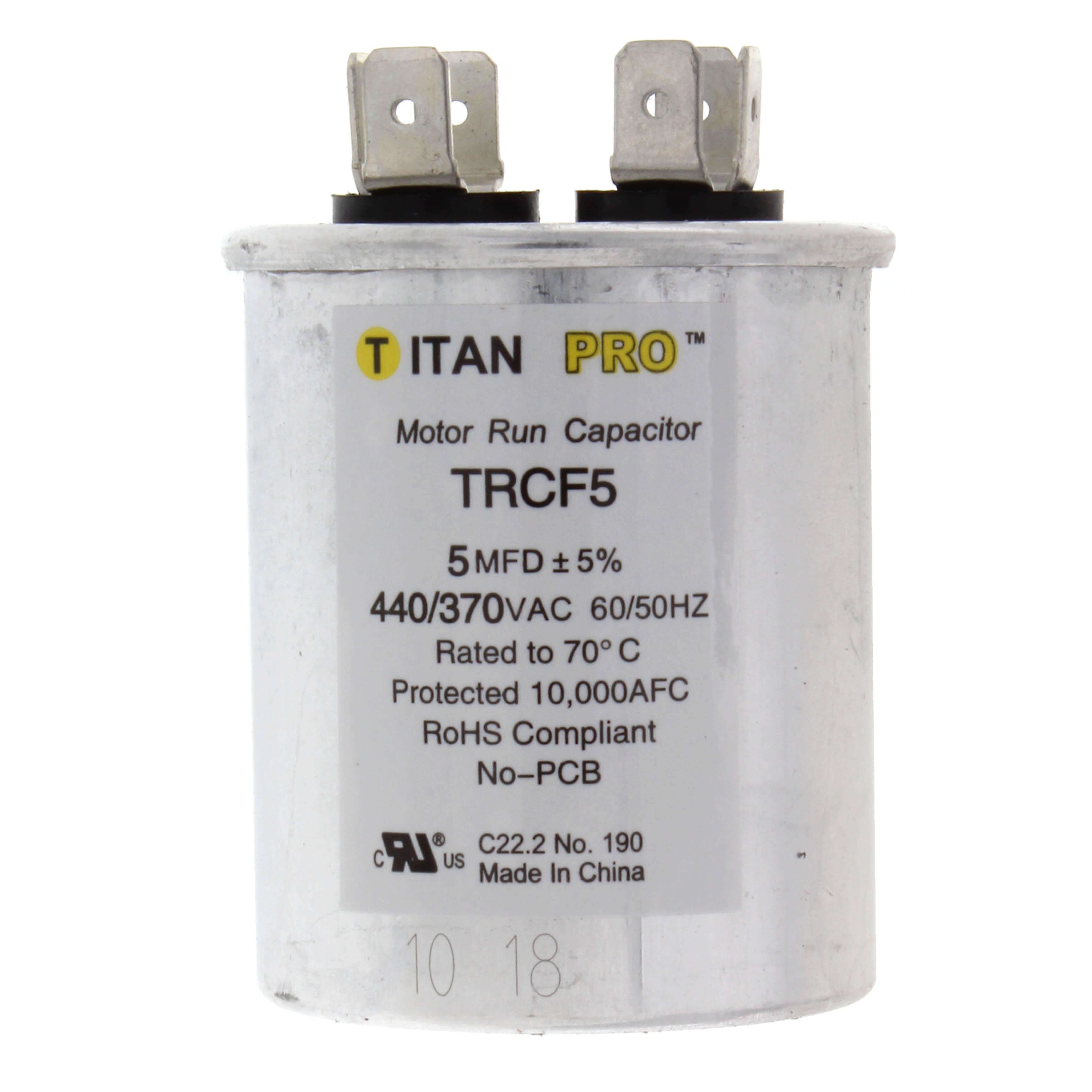 5 MFD Round Motor Run Capacitor (440/370V)