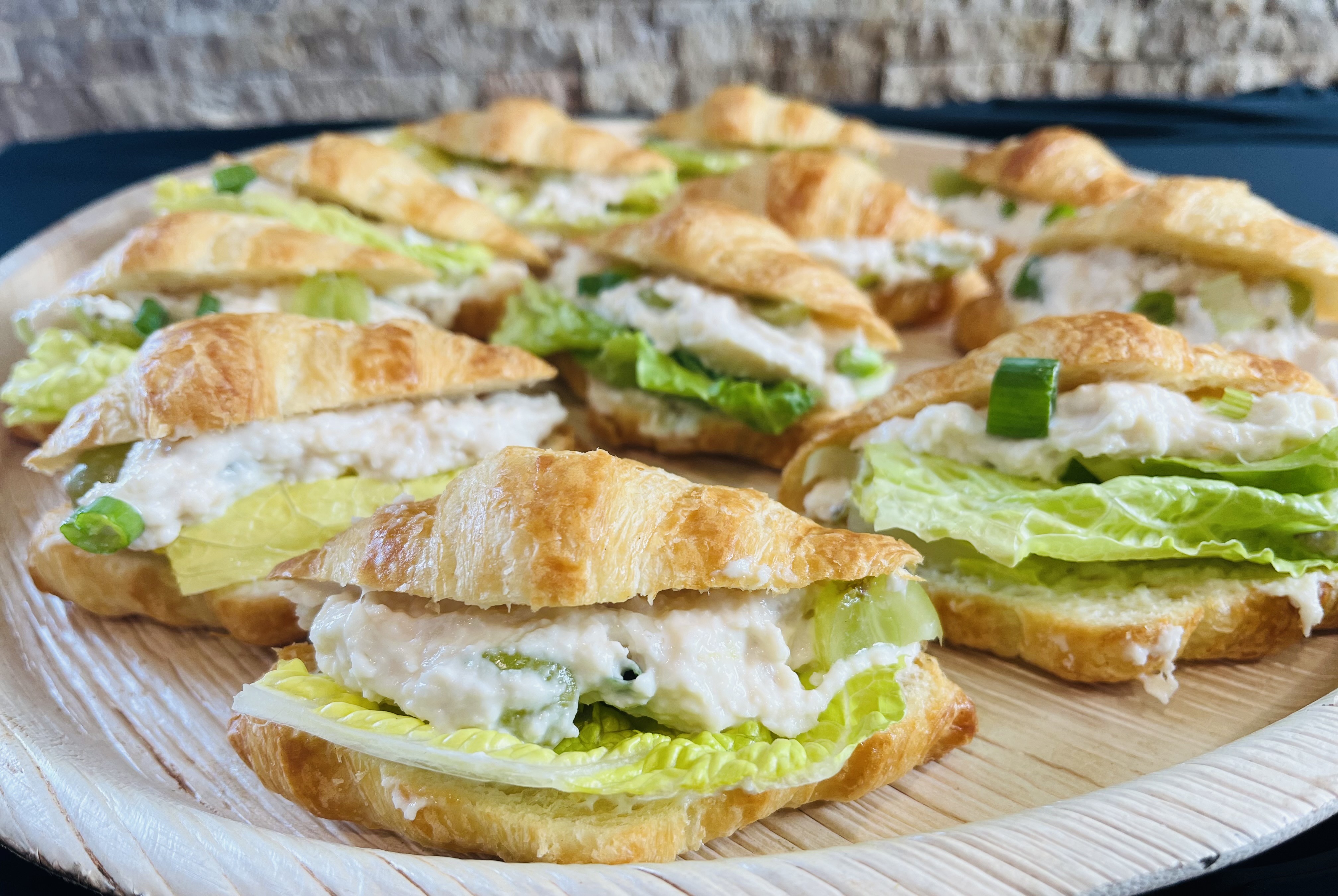 Chicken salad croissant platters