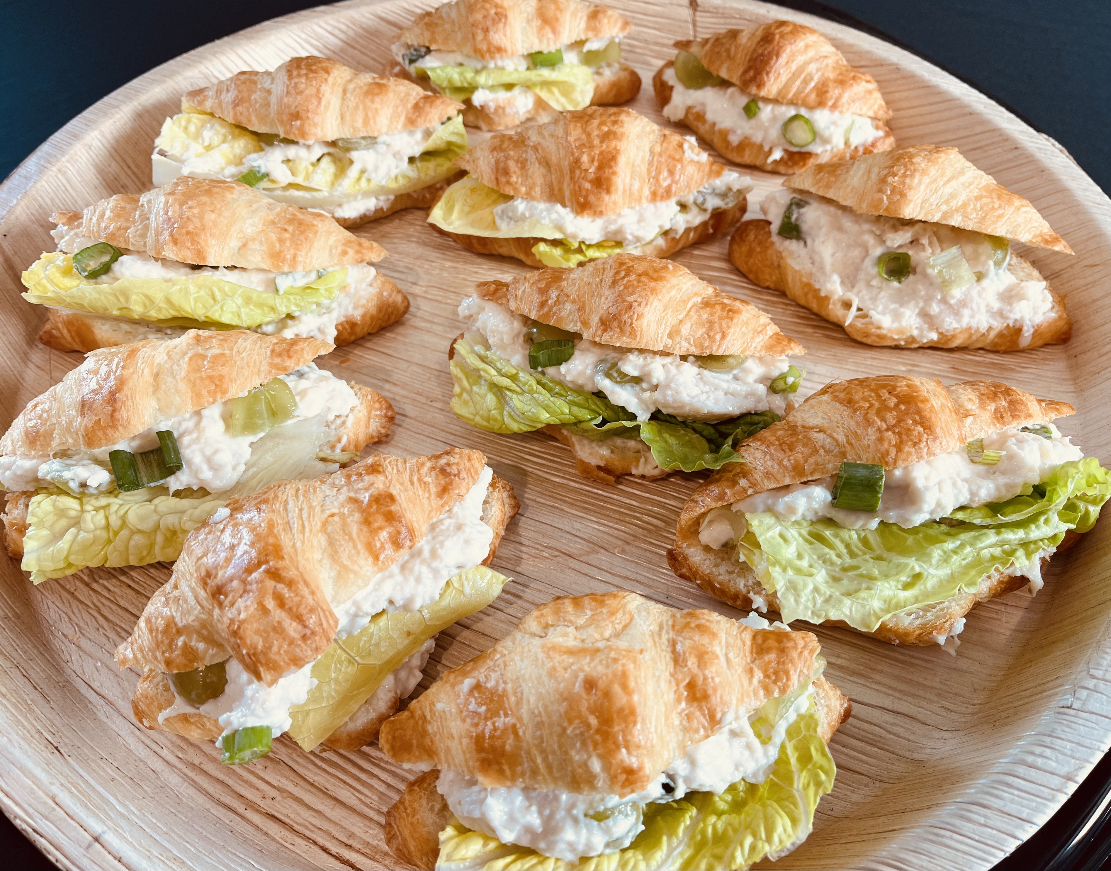 Chicken salad croissant platters