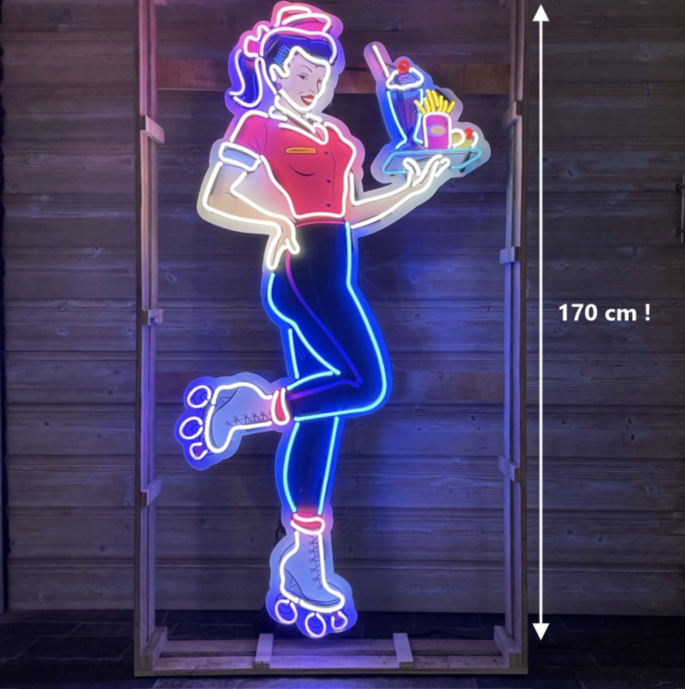 Neon sign Wock skate wig of the 1950s