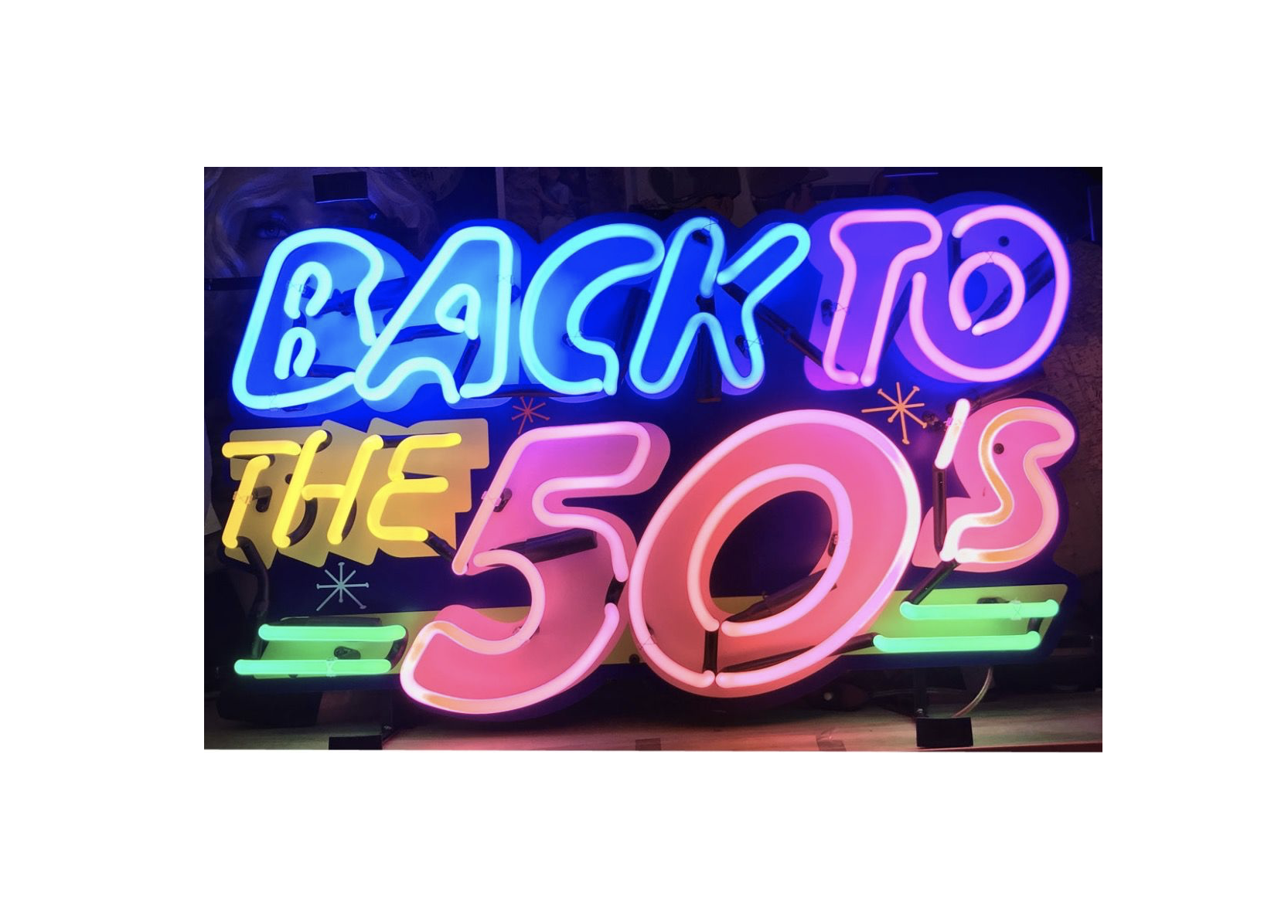Enseigne neon Back To The Fifties 70 x 42 cm