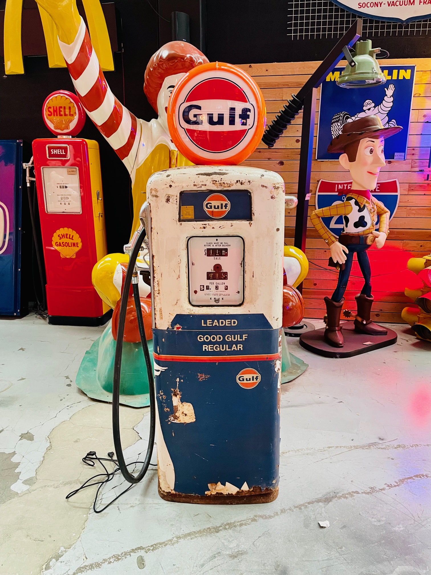 Authentic 1957 American Gulf Gasoline Pump – Erie Model 843