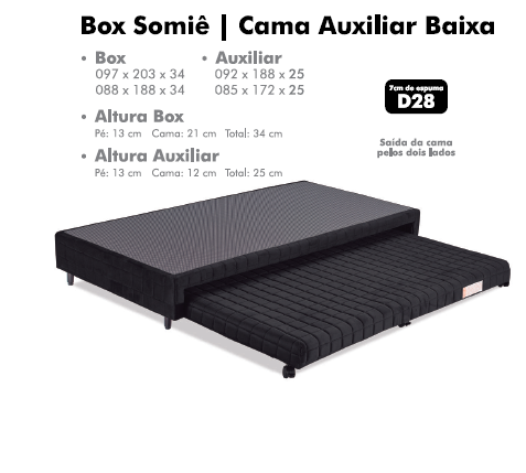 Box Somiê | Cama Auxiliar Baixa