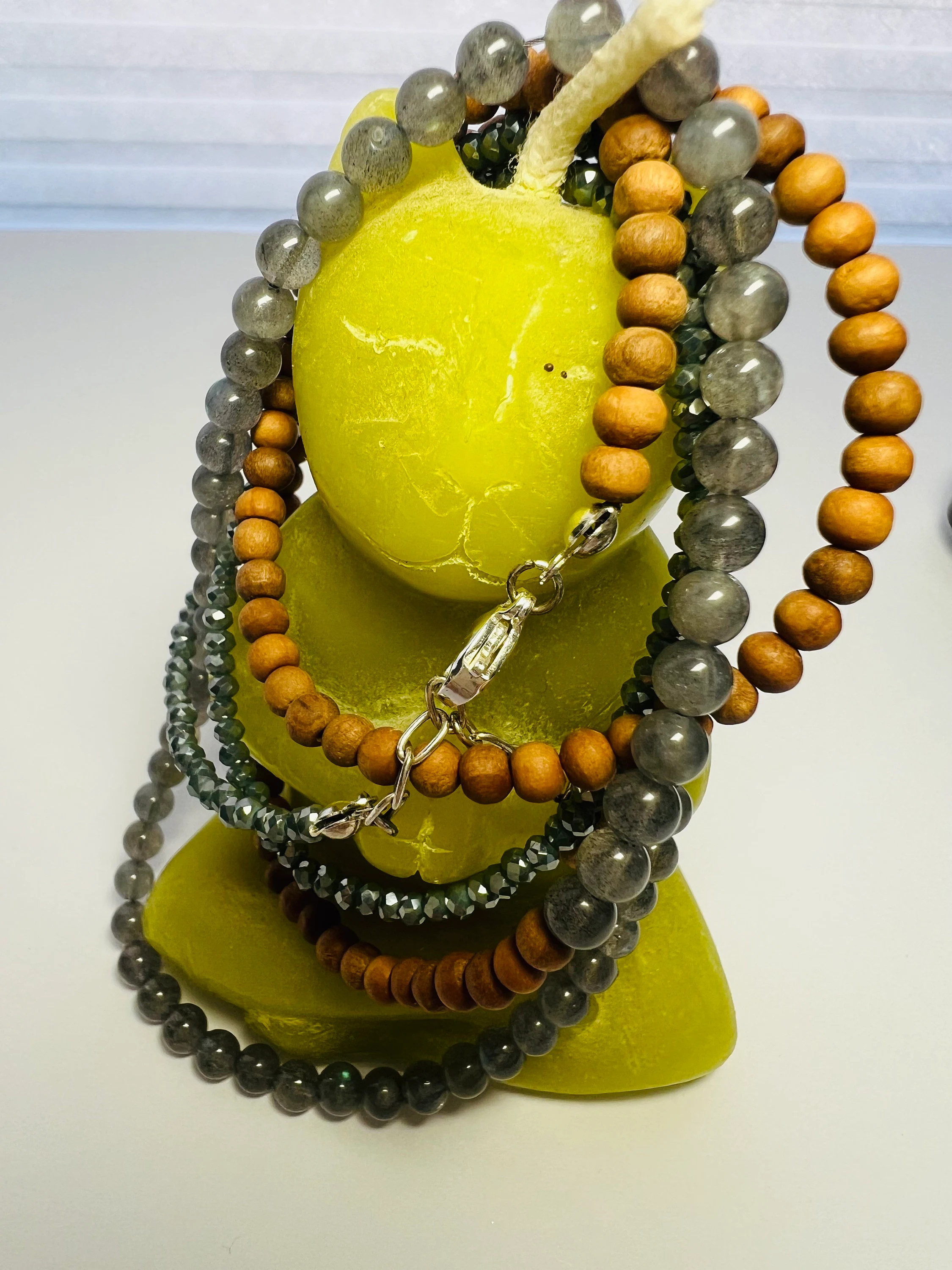 The Guardian Gemstone and Sandalwood Wrap Bracelet