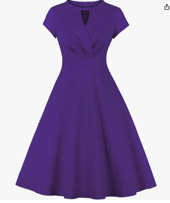 Vestido morado de manga corta
