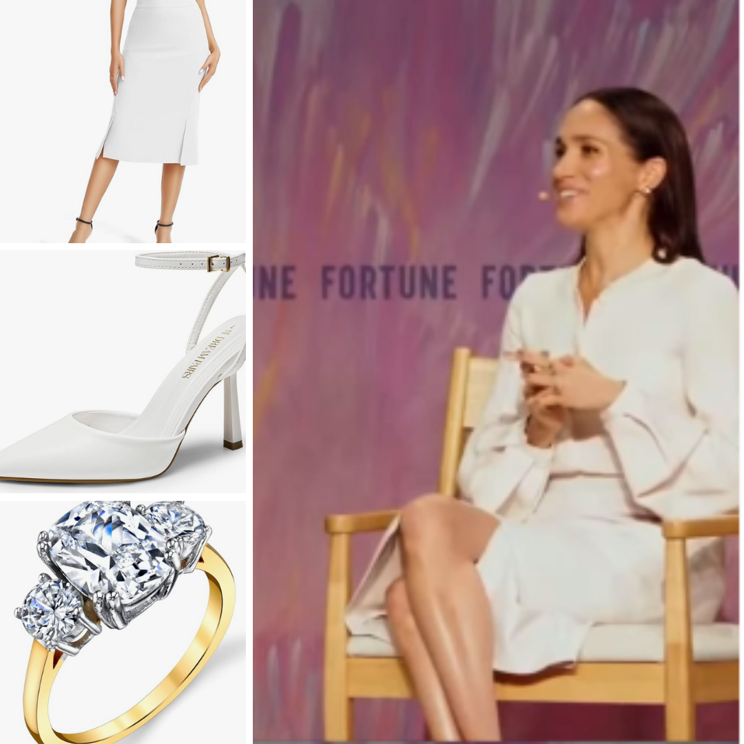 👑 Meghan Markle  en Washington con un look blanco para Fortune