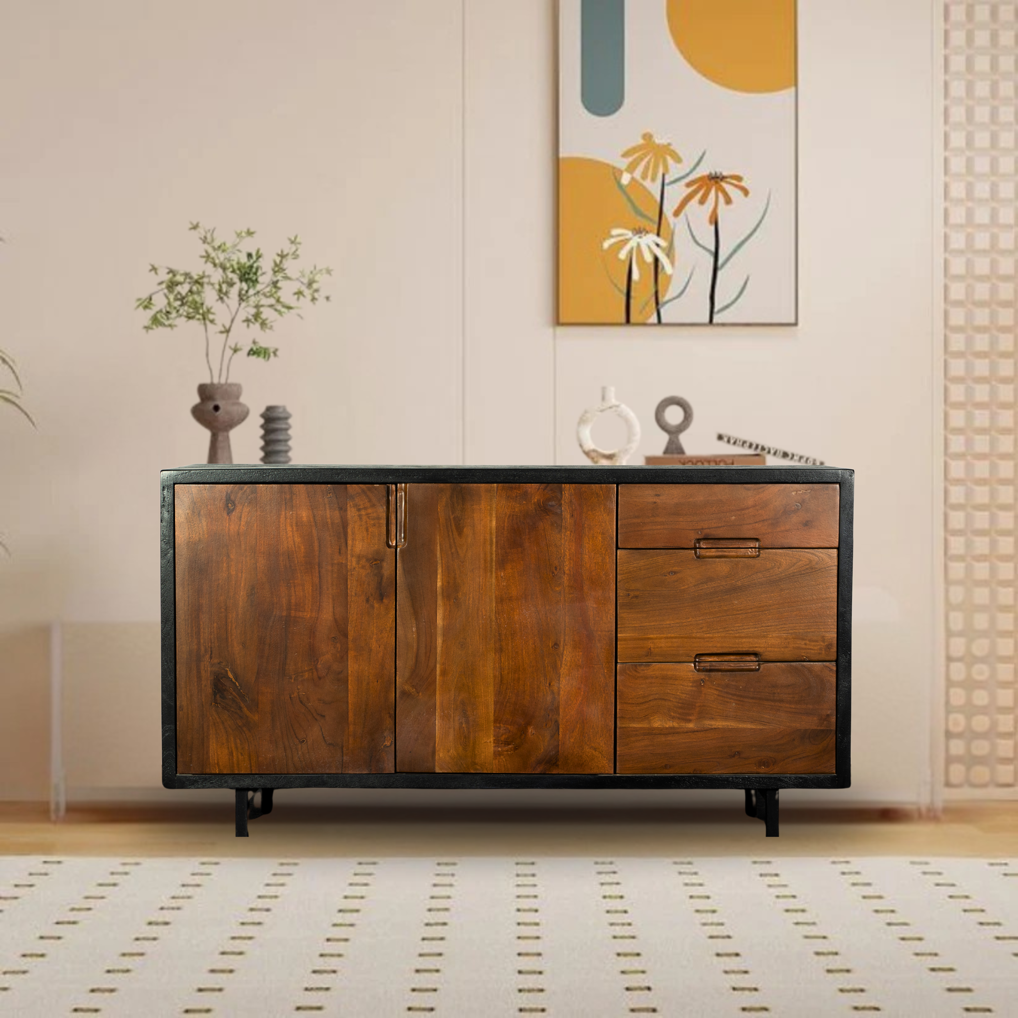 Rustic Wooden Sideboard