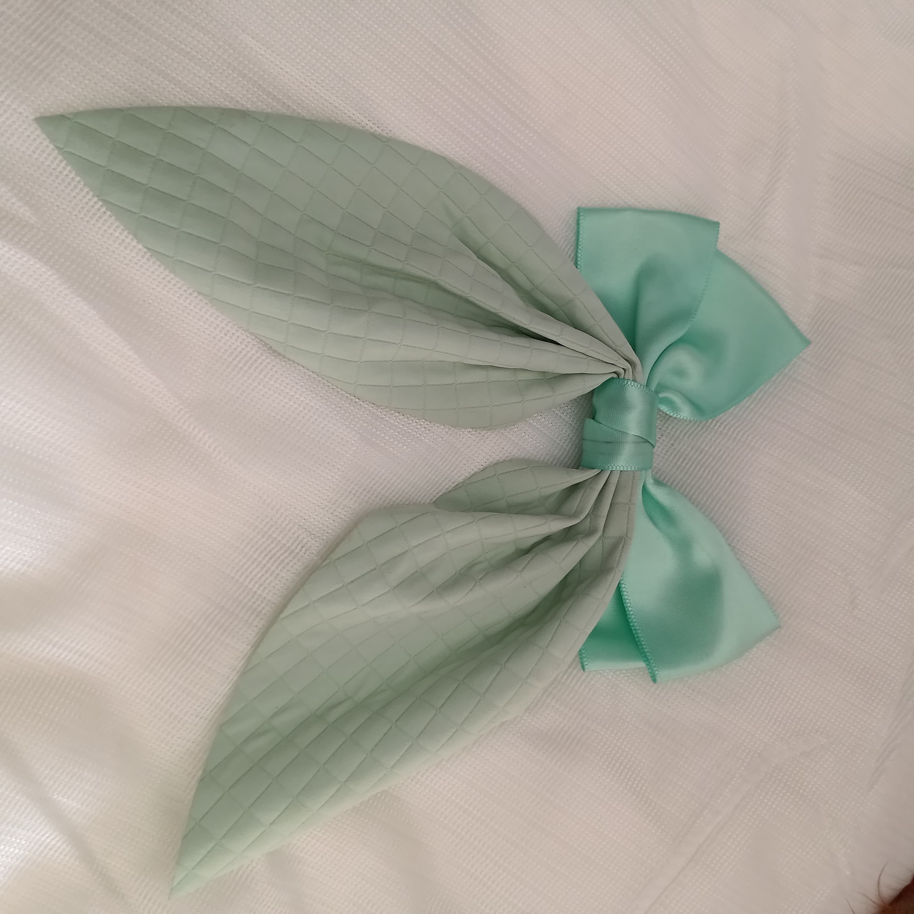 Stylish Pista Green Long Tail Hair Bow ( 1pcs)