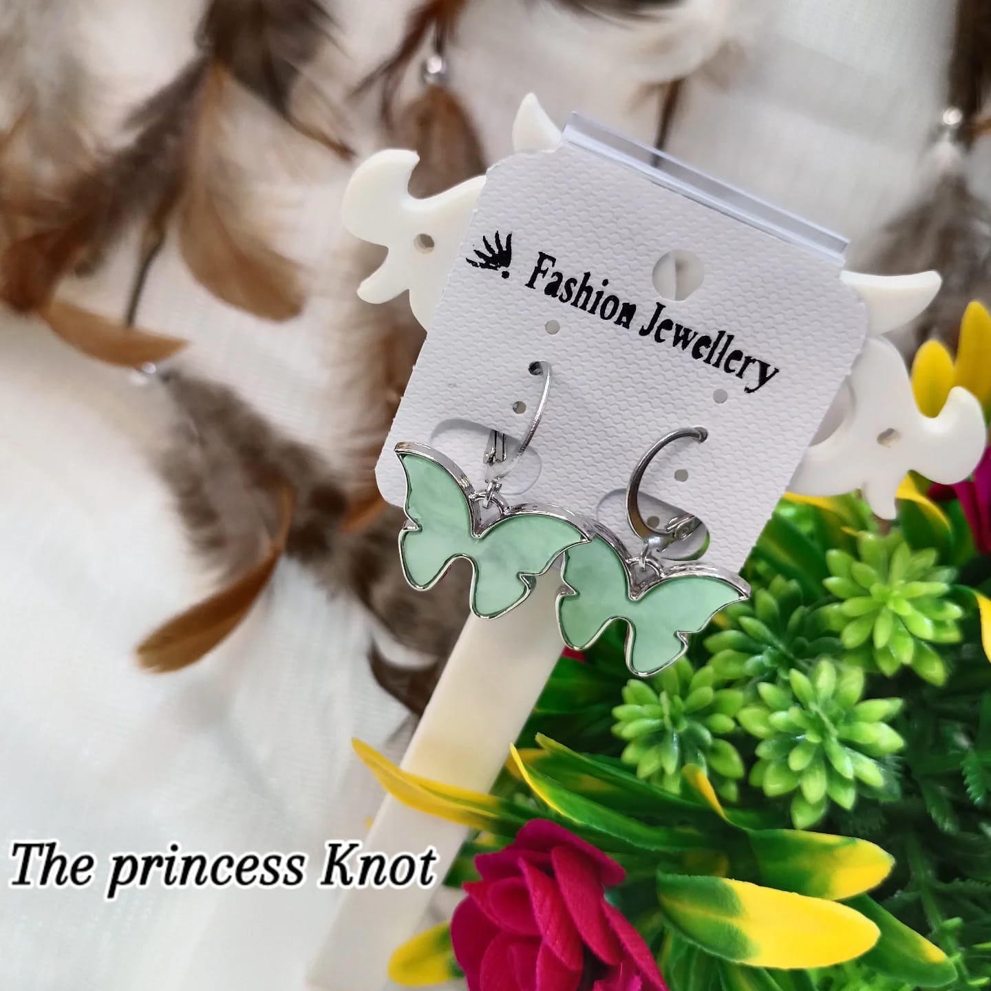 Colorful Butterfly Hoop Earrings