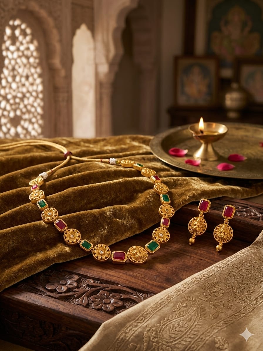 Traditional Gold-Plated Necklace Set