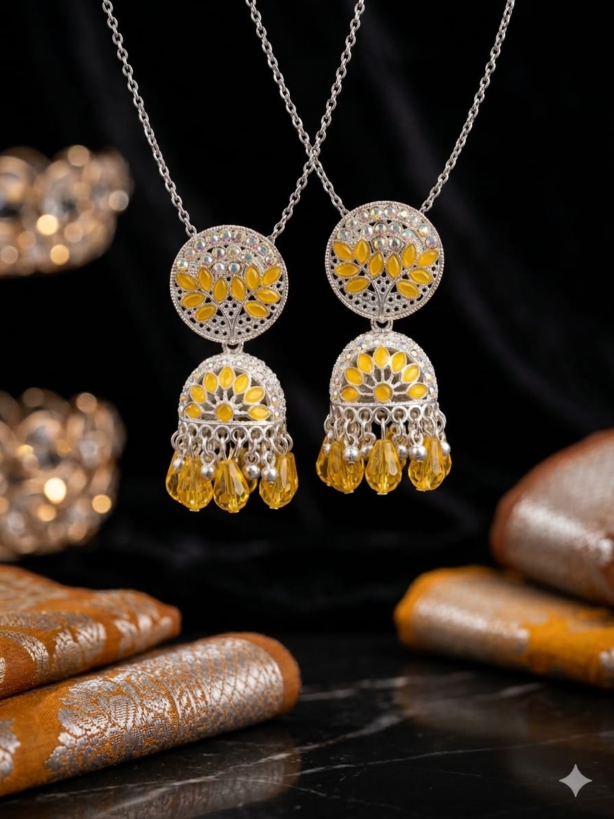 Yellow Stone Drop Earrings