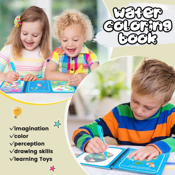 (1 Pcs) Magic Water Book Painting Drawing Coloring Board Book Doodle & Magic Water Pen(random Book )
