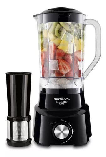 Liquidificador Diamante 2,65 L Com 4 Lâminas 900W de Potência Cor Preto Britânia 110V