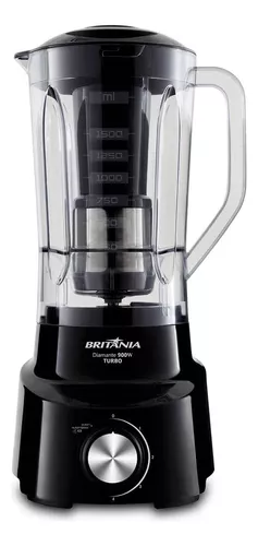 Liquidificador Diamante 2,65 L Com 4 Lâminas 900W de Potência Cor Preto Britânia 110V