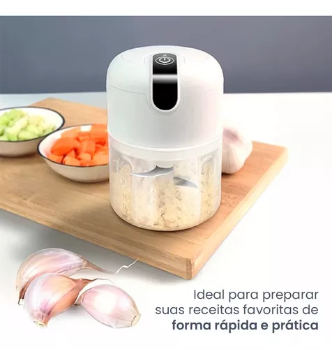 Mini Processador Triturador De Alimentos Elétrico Potente Sem Fio Usb Multiprocessador De Legumes Picador De Temperos Laminas Em Inox Portátil Recarregável Premium Variall