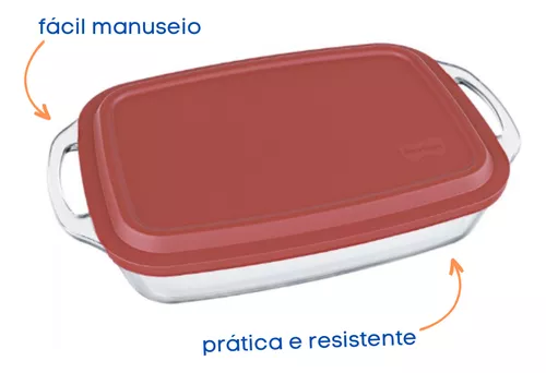 Assadeira Retangular C/ Tp 3,5l Seletta Marinex
