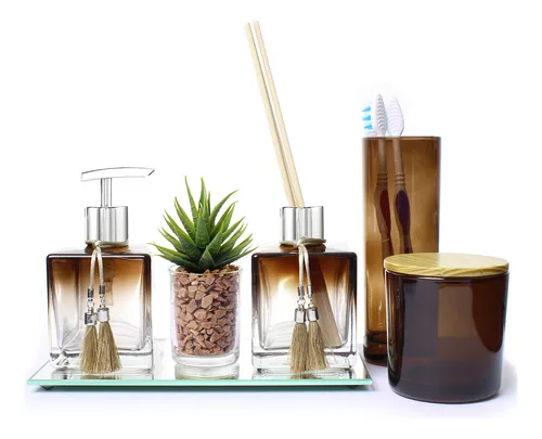 Kit Banheiro Kit Lavabo Aromatizador De Ambiente Saboneteira