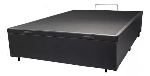 Cama Casal Box Baú Fabricação Própria 138x188 Cor Cama Box Bau Corino Preto