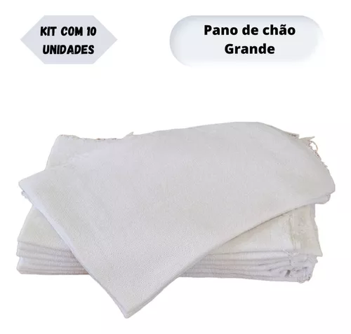 Kit 10 Sacos Alvejados Pano De Chão Cor Branco