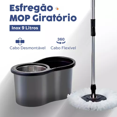 Mob Giratório Com 2 Refil Centrífuga Inox 9 Litros