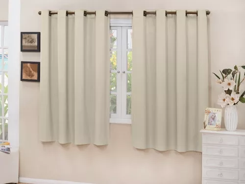 Cortina Cozinha Corta Luz Blackout Tecido 2,00x1,30 Cor Areia