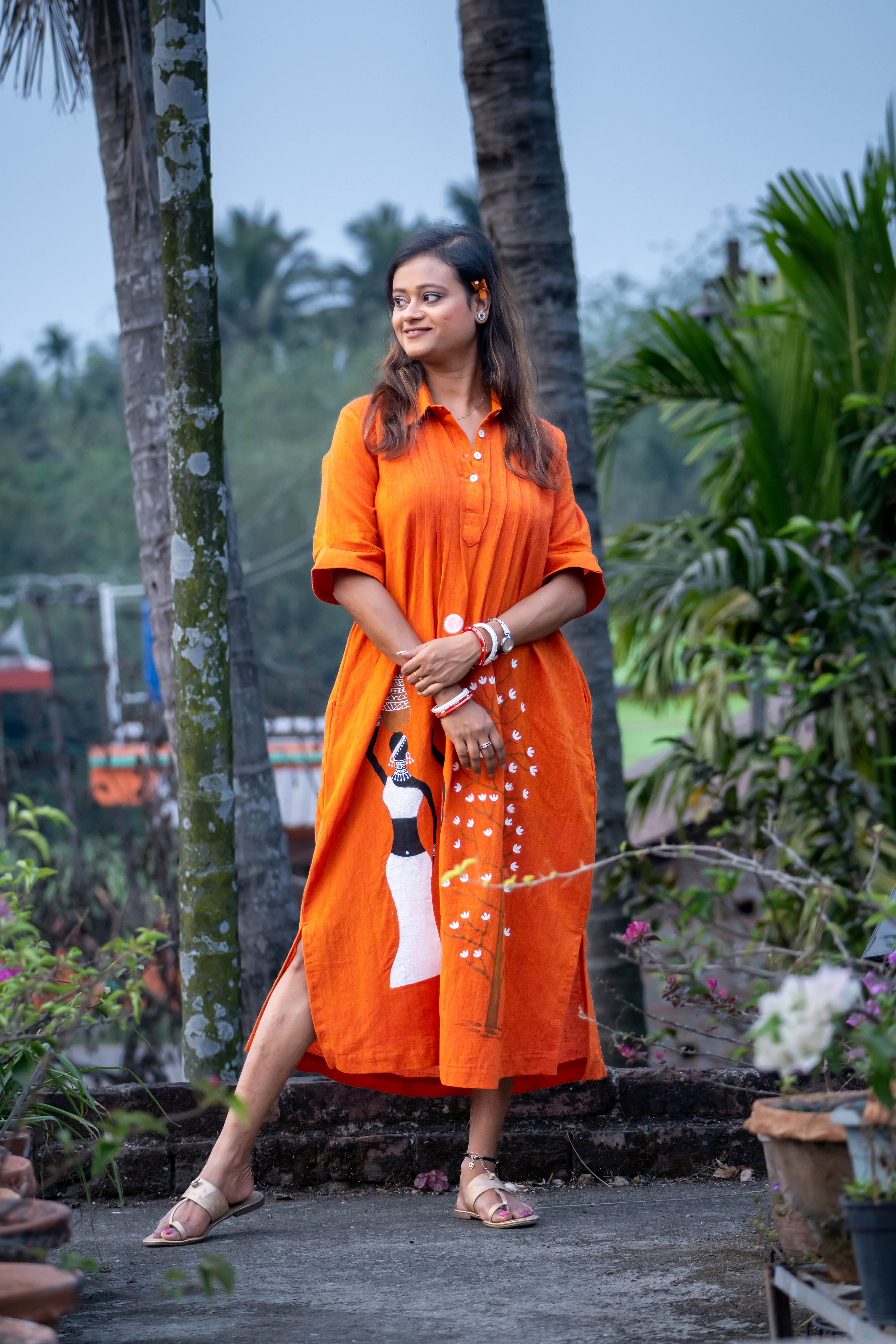 Moonlit Visage Handloom Dress