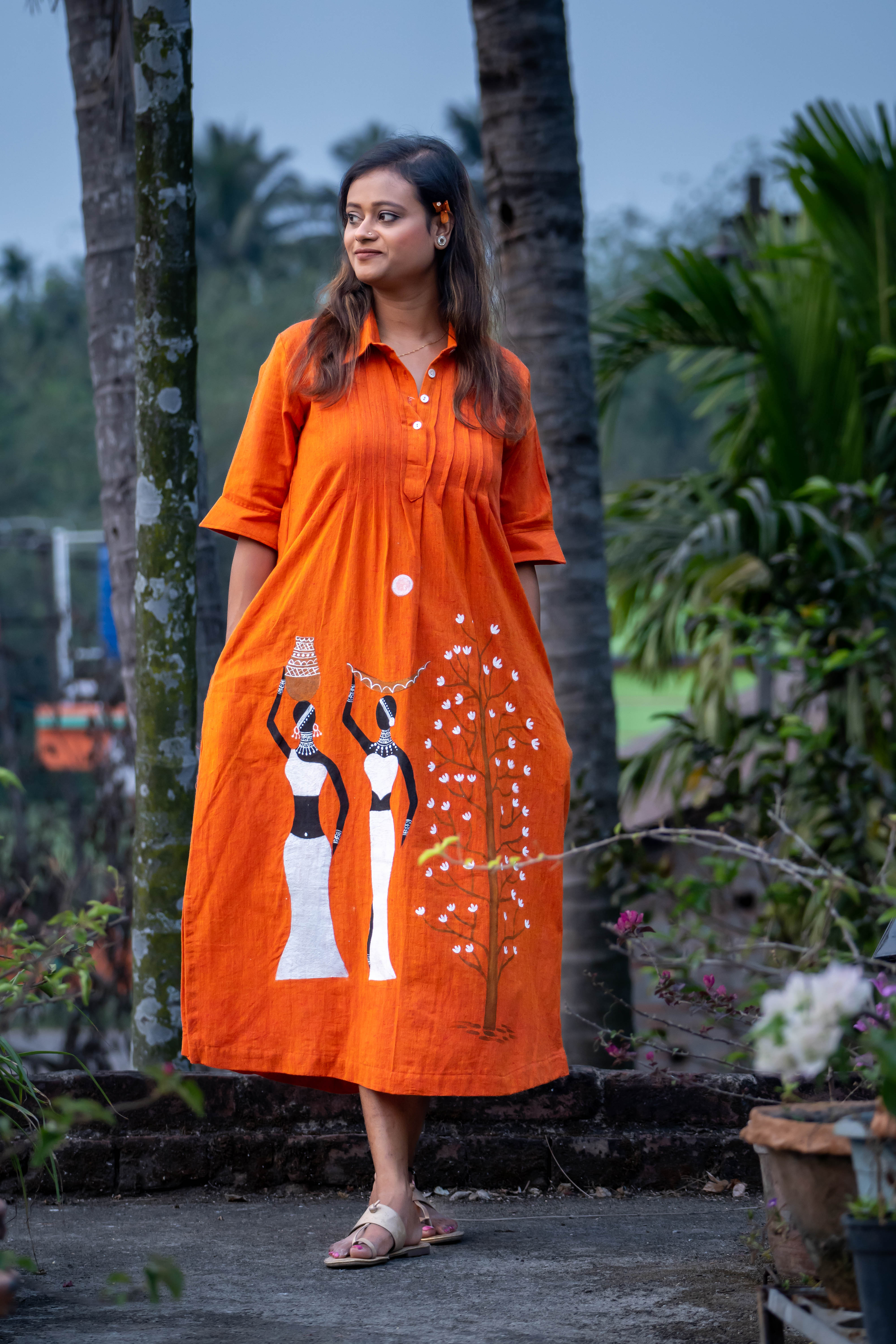 Moonlit Visage Handloom Dress