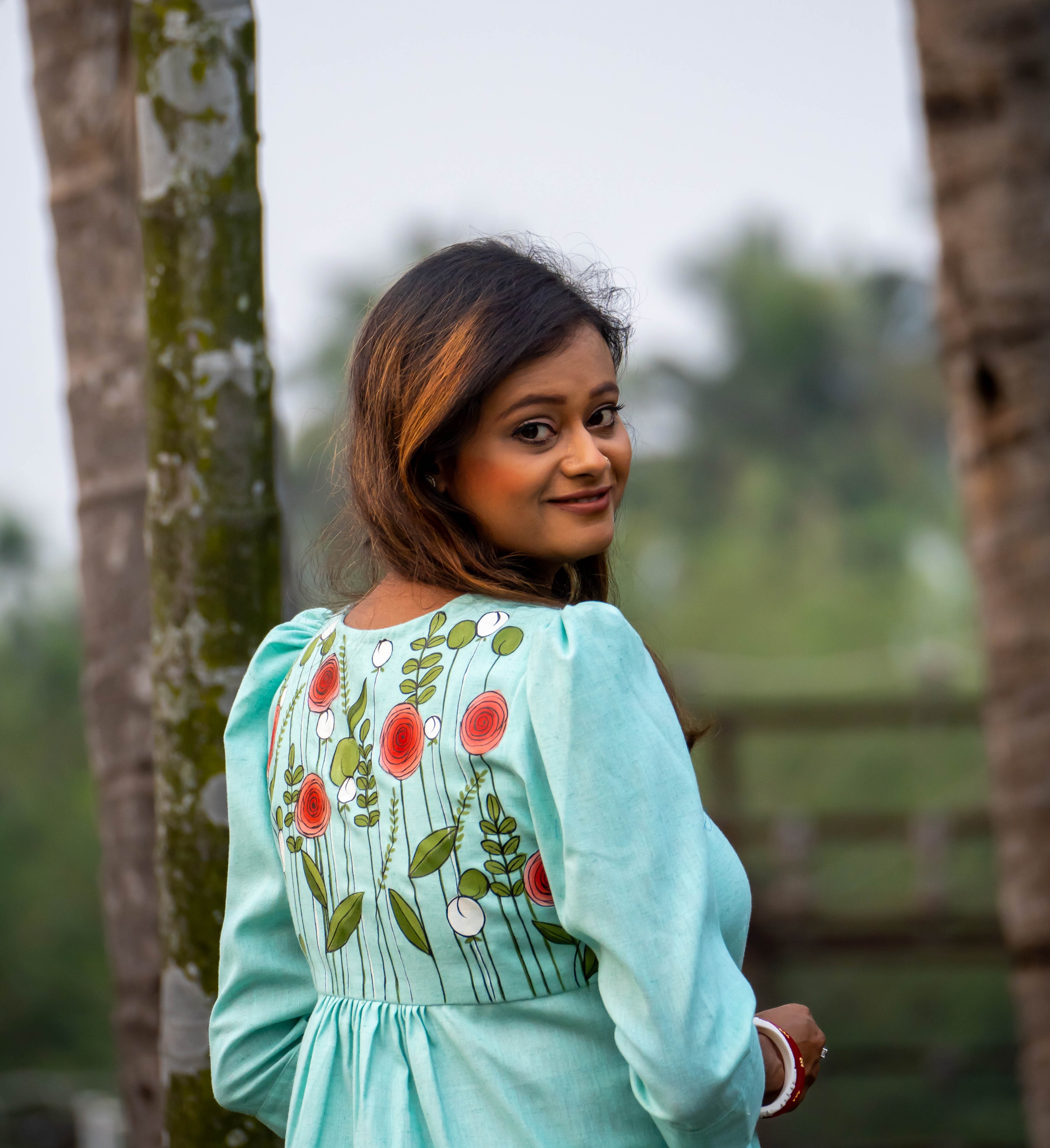 Kusum Panchi Sky Blue Kurta Set