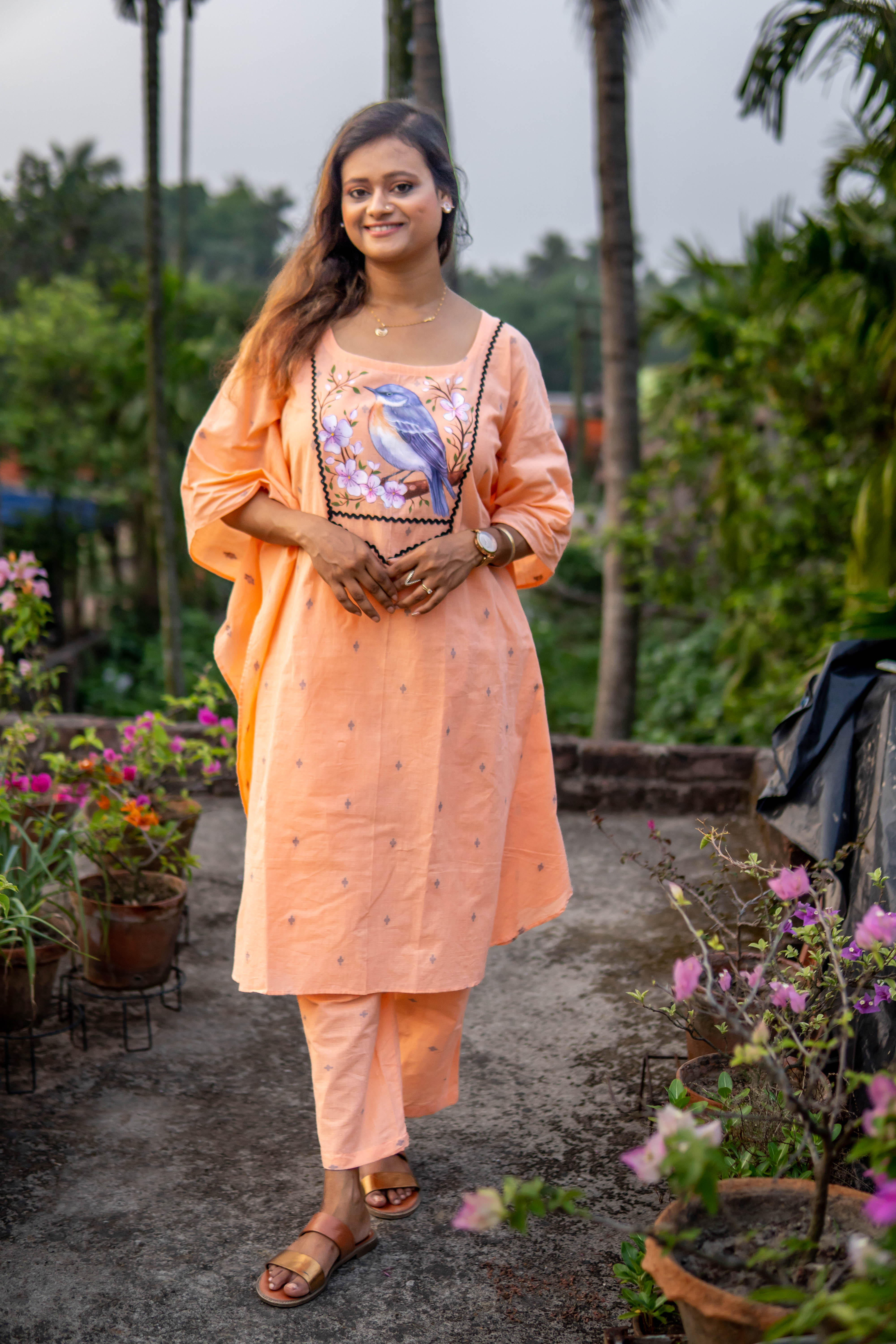 Peach Kaftan Set