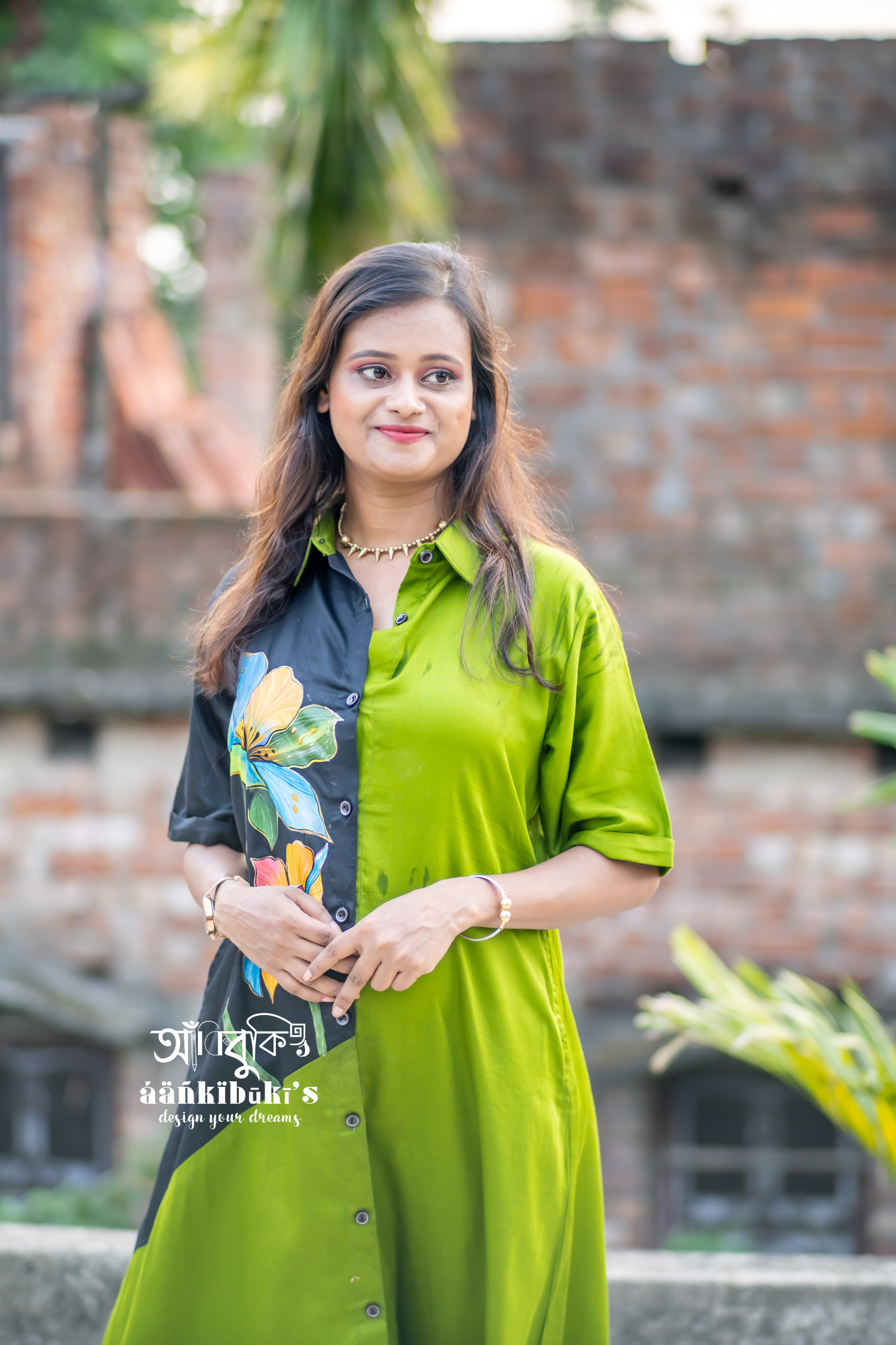 Simari Green Shirt dress