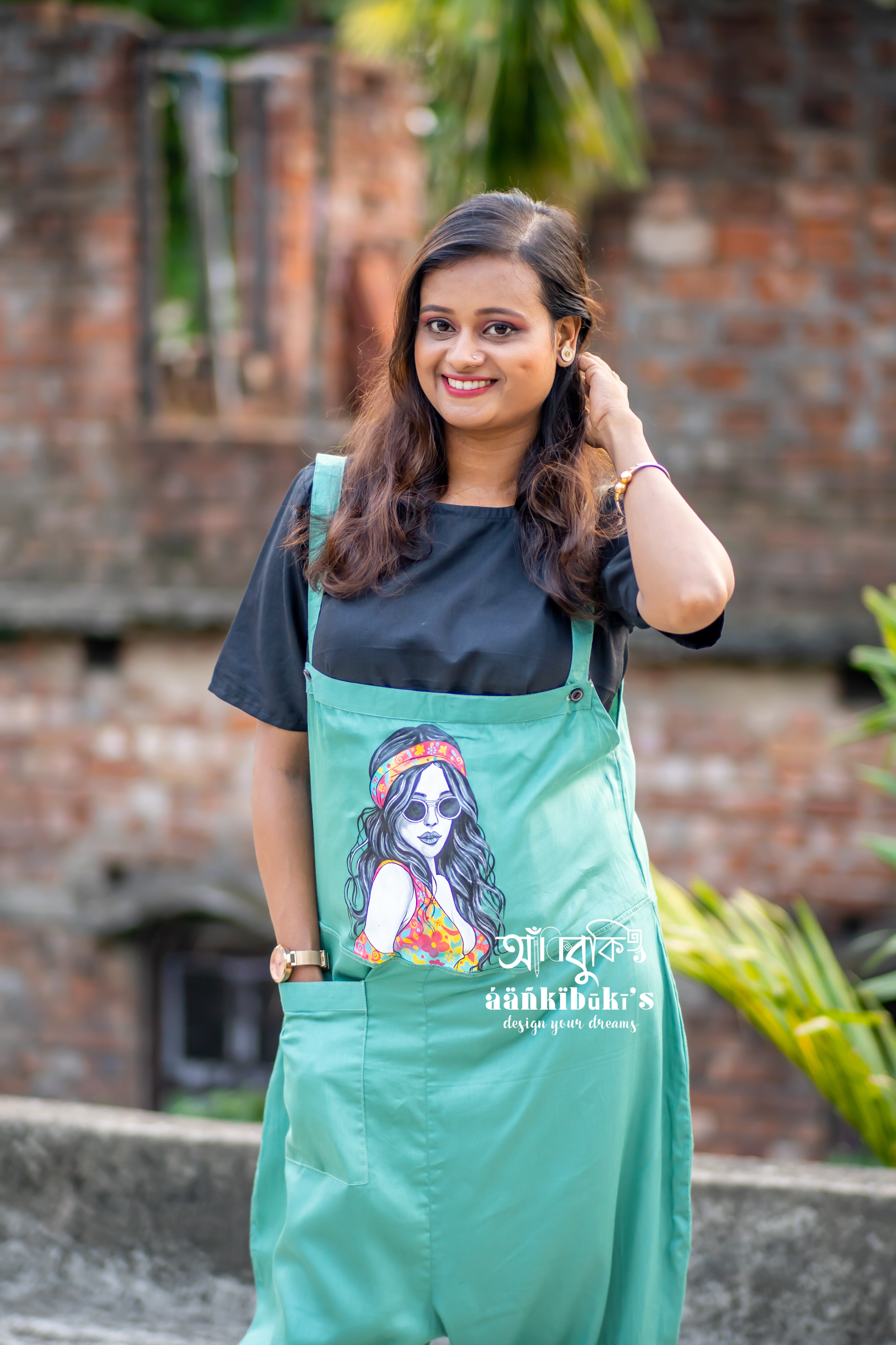 Topaz green Dungaree Jumpsuit