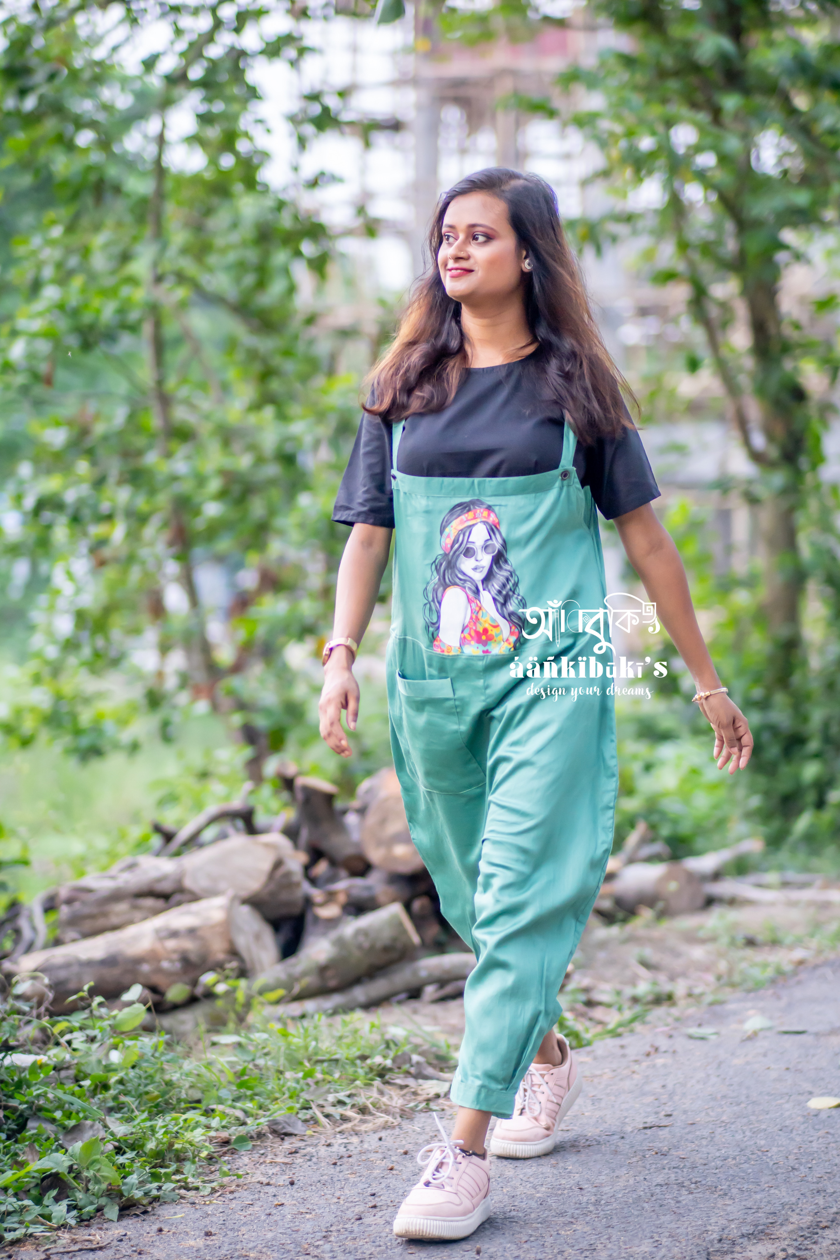 Topaz green Dungaree Jumpsuit