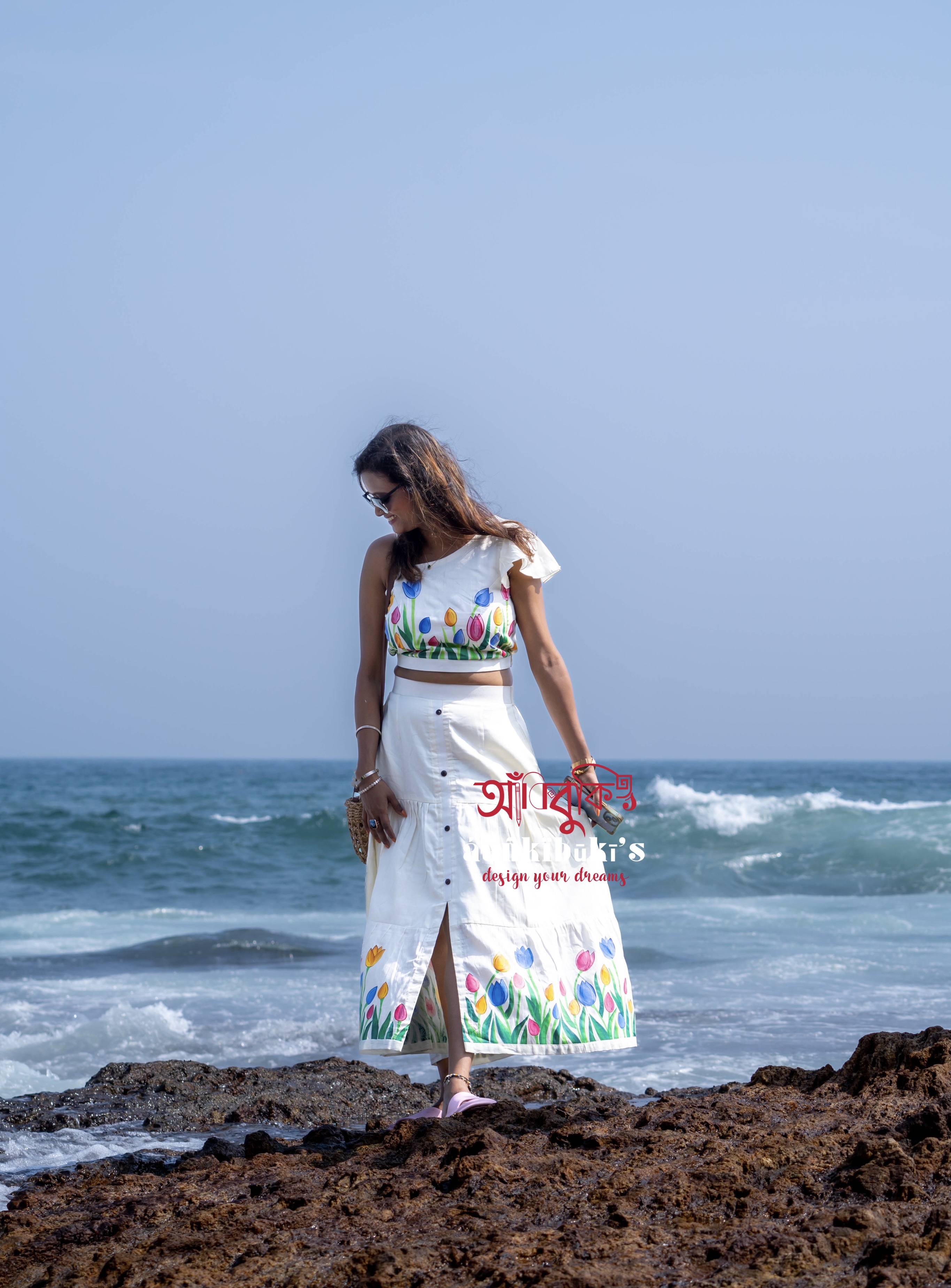 Hand-painted skirt set