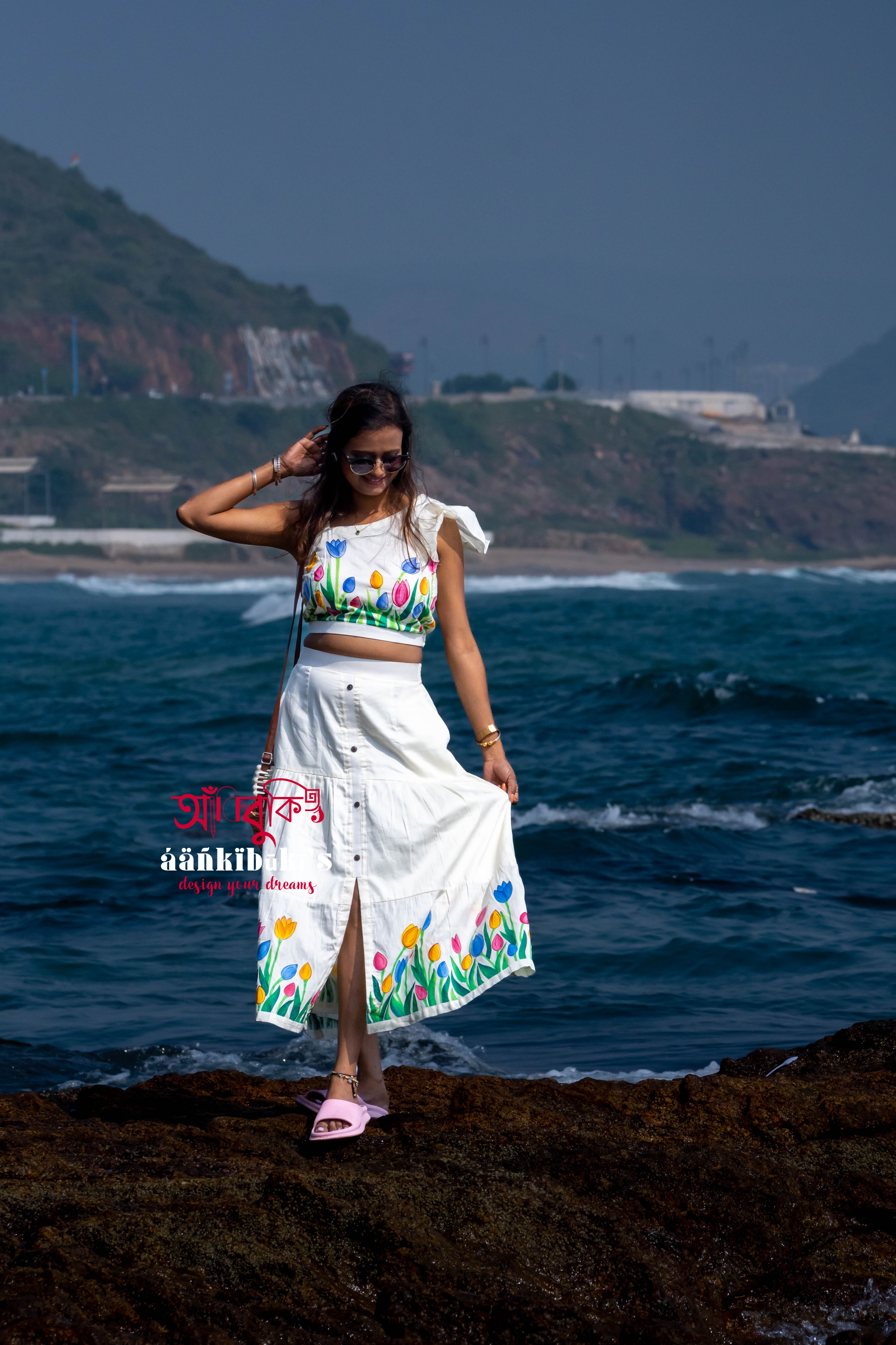 Hand-painted skirt set