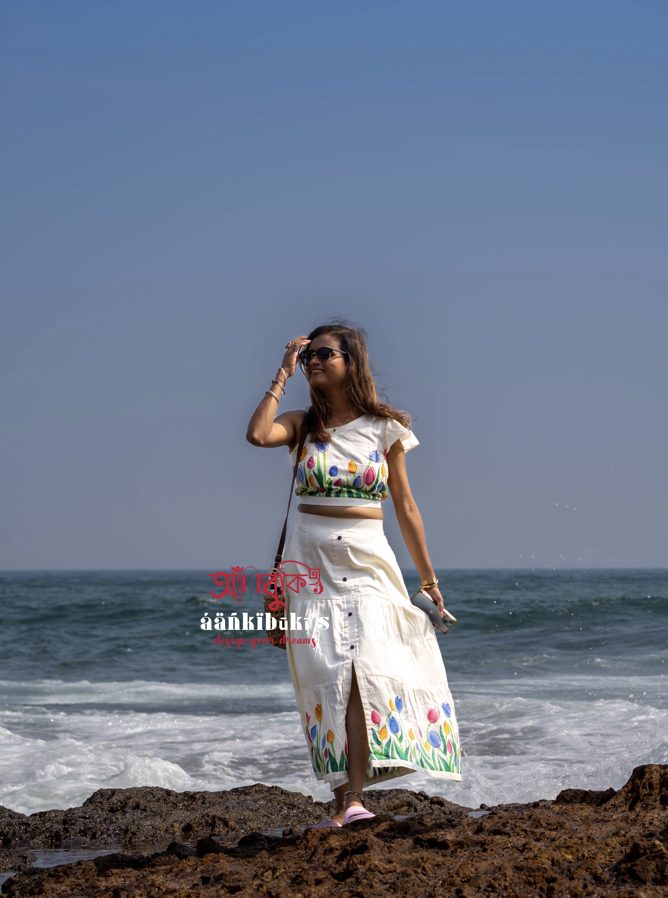 Hand-painted skirt set