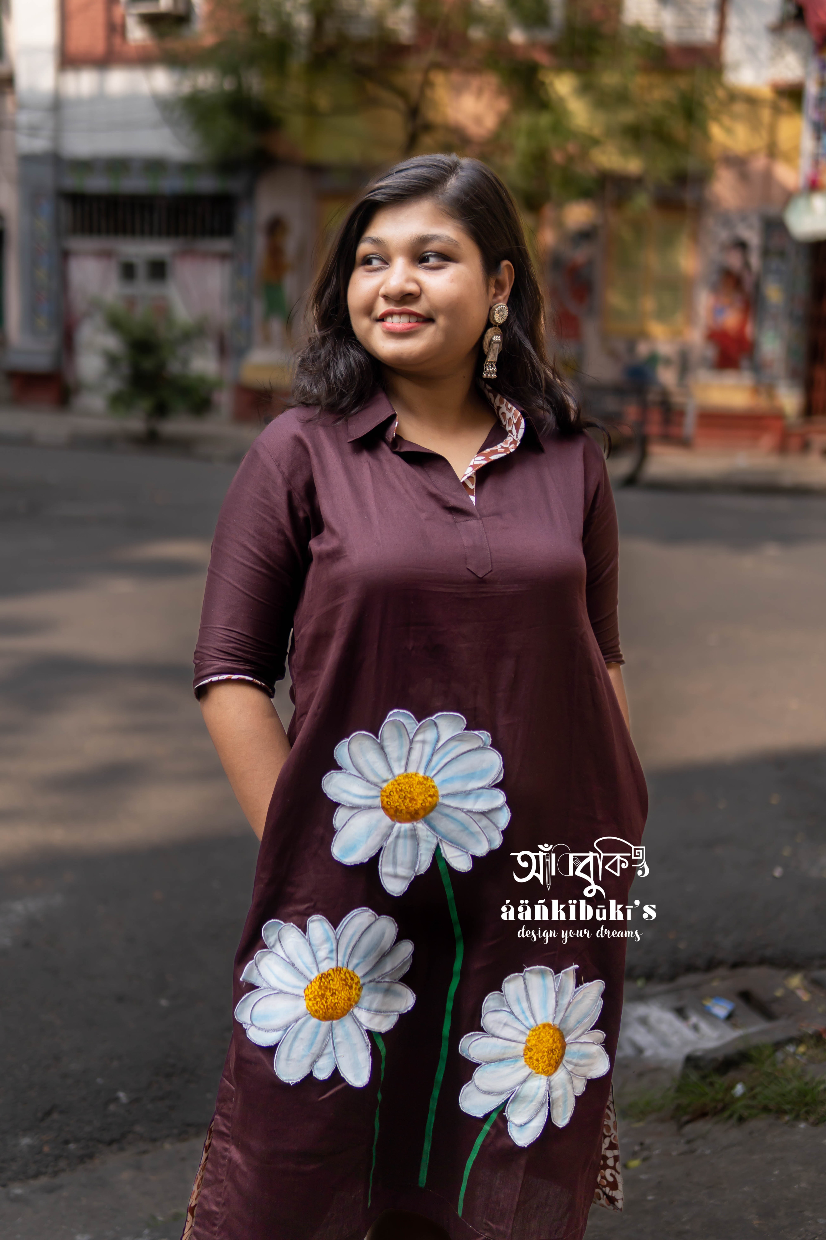 3D painting Chocolate Shirt Dress