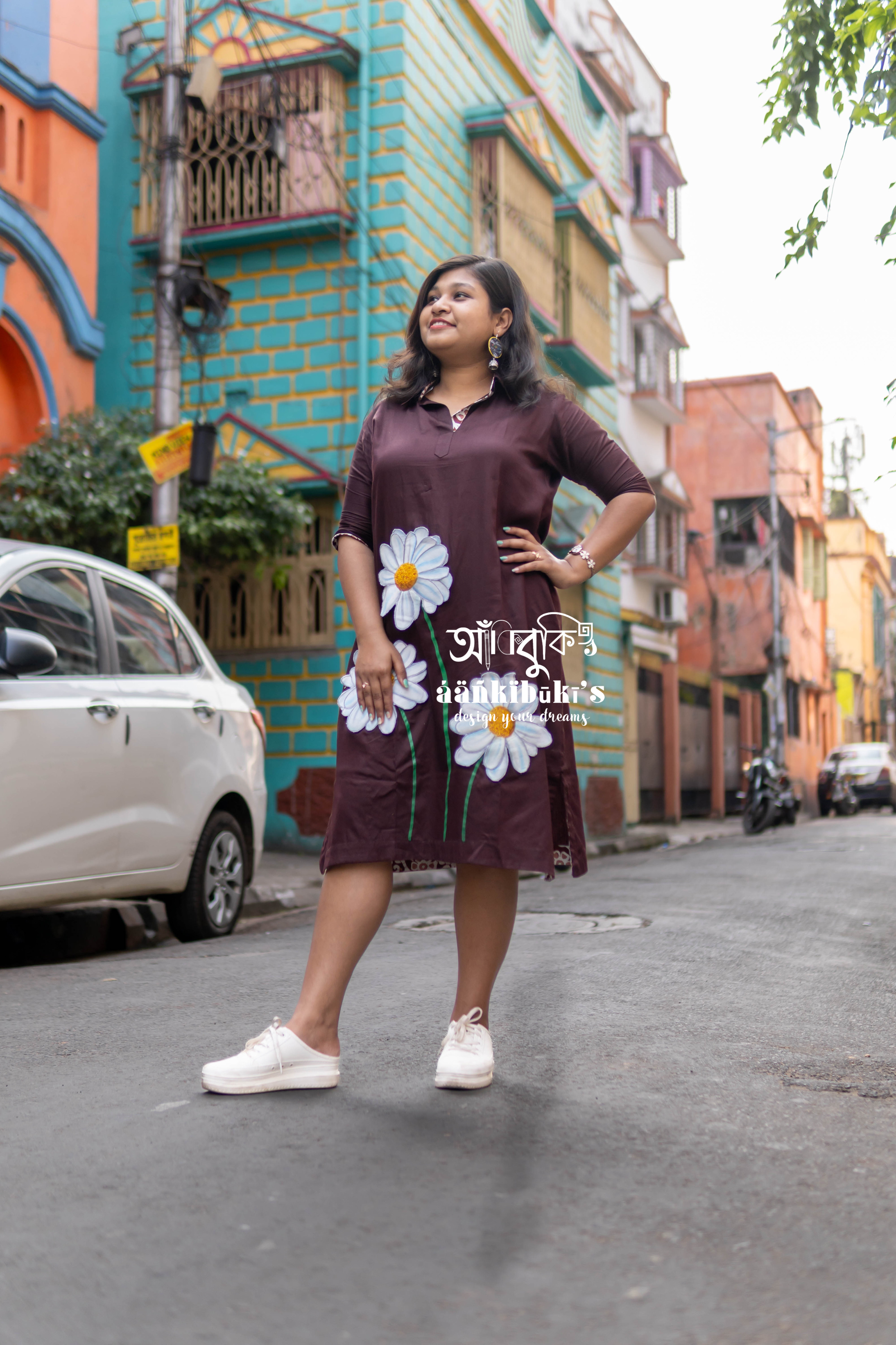 3D painting Chocolate Shirt Dress