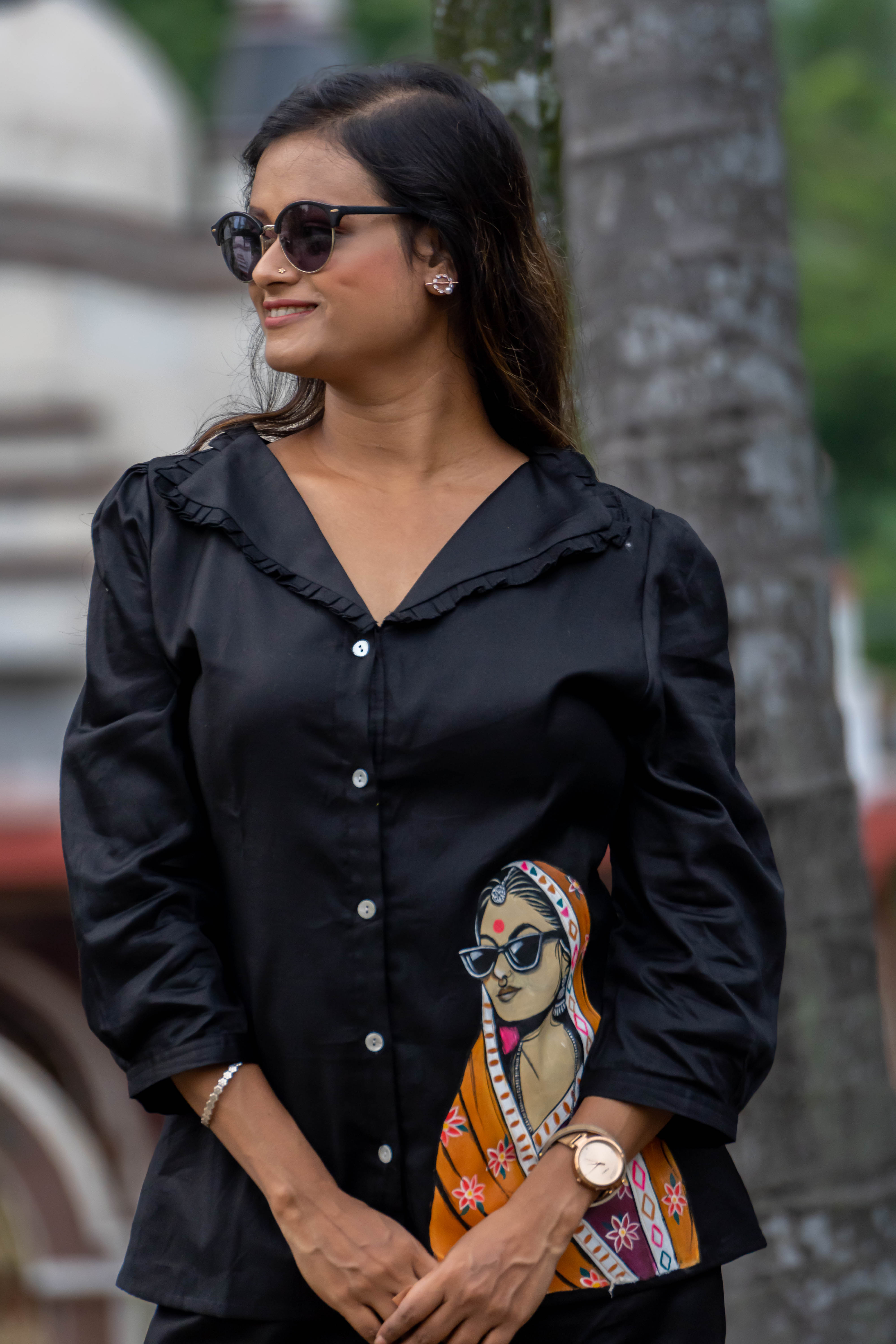 Hand painted shirt coord set