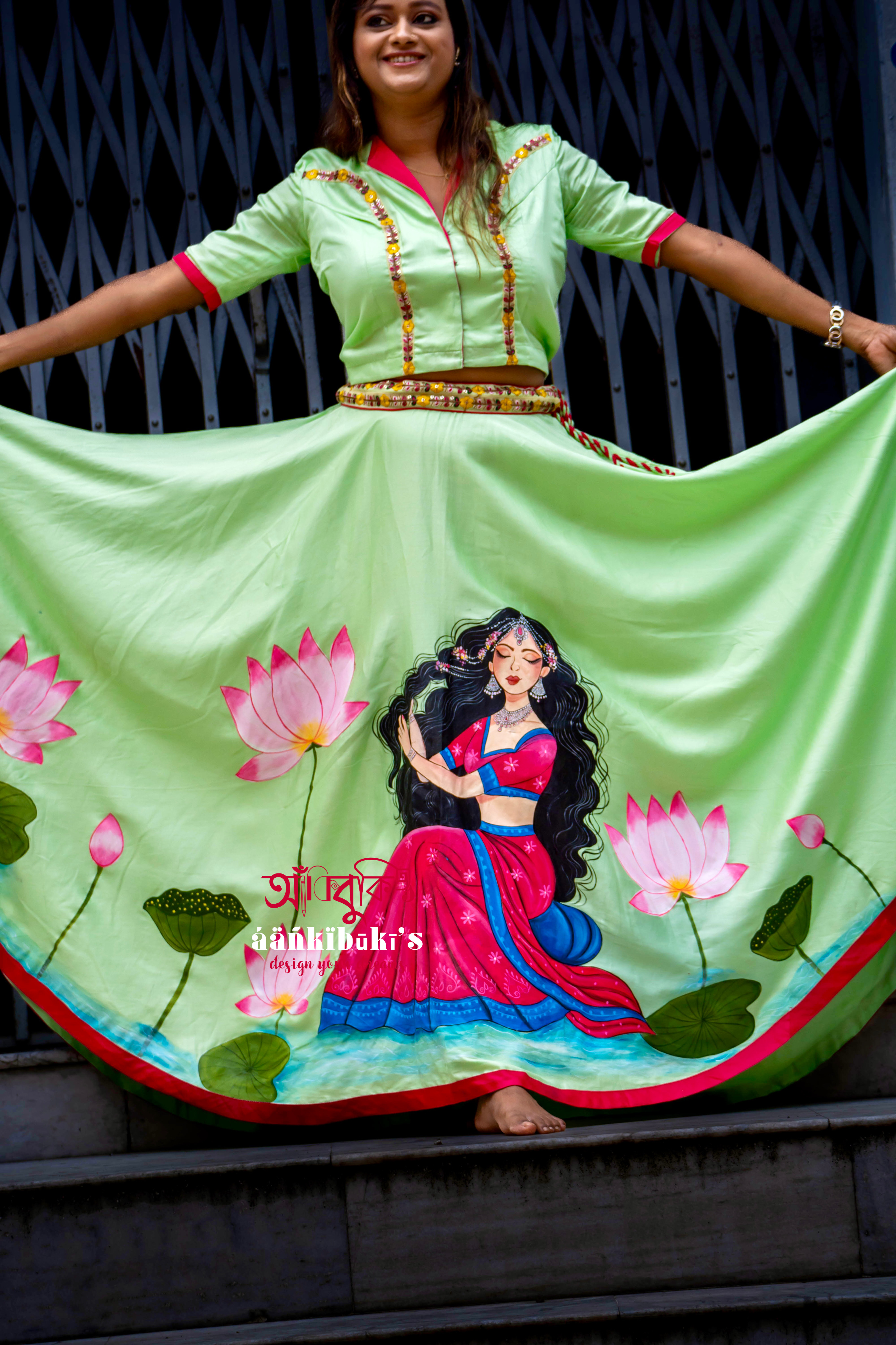 Hand-Painted Lehenga Set