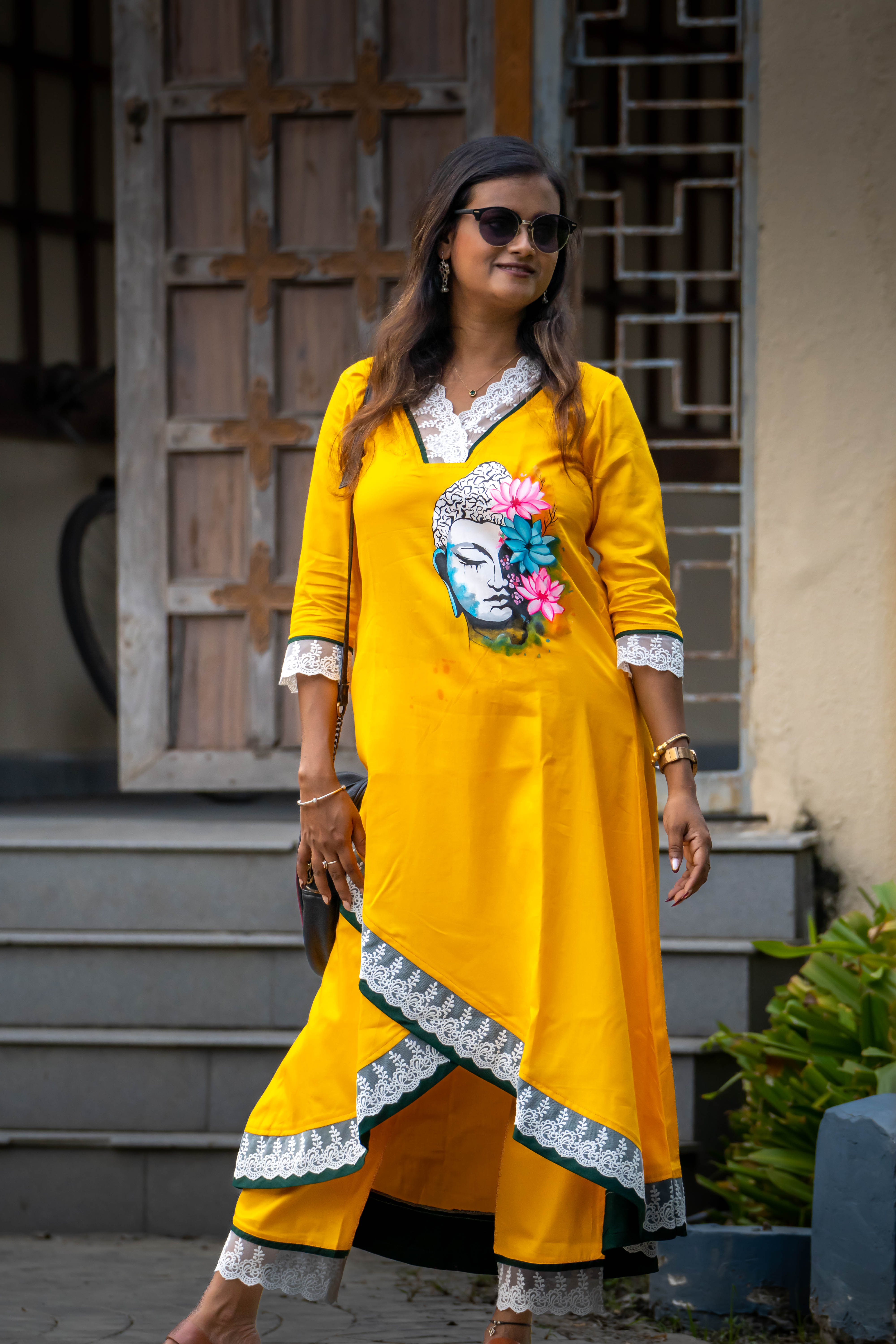 Yellow Buddha Kurta Set