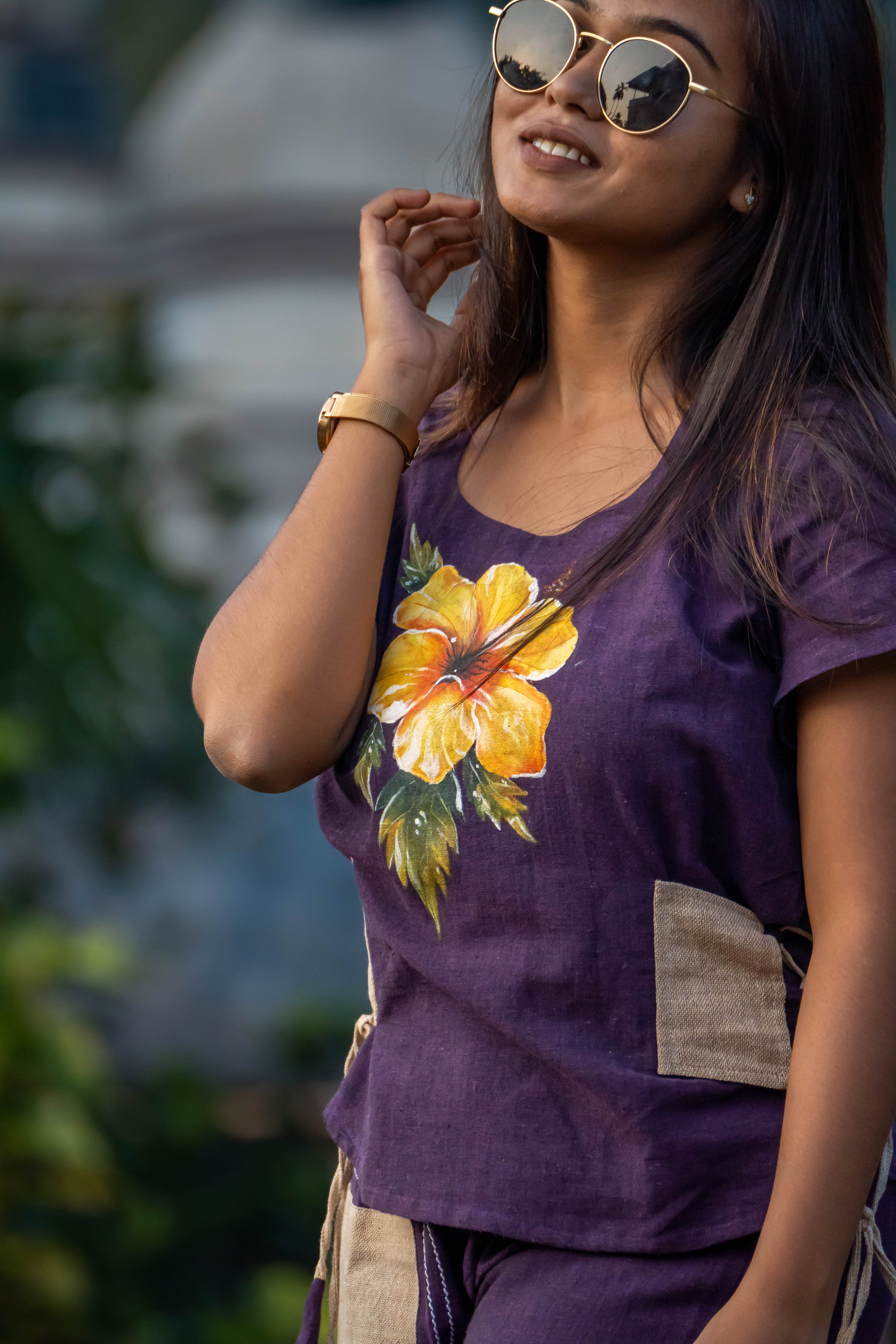 Dark Violet Handloom Coord