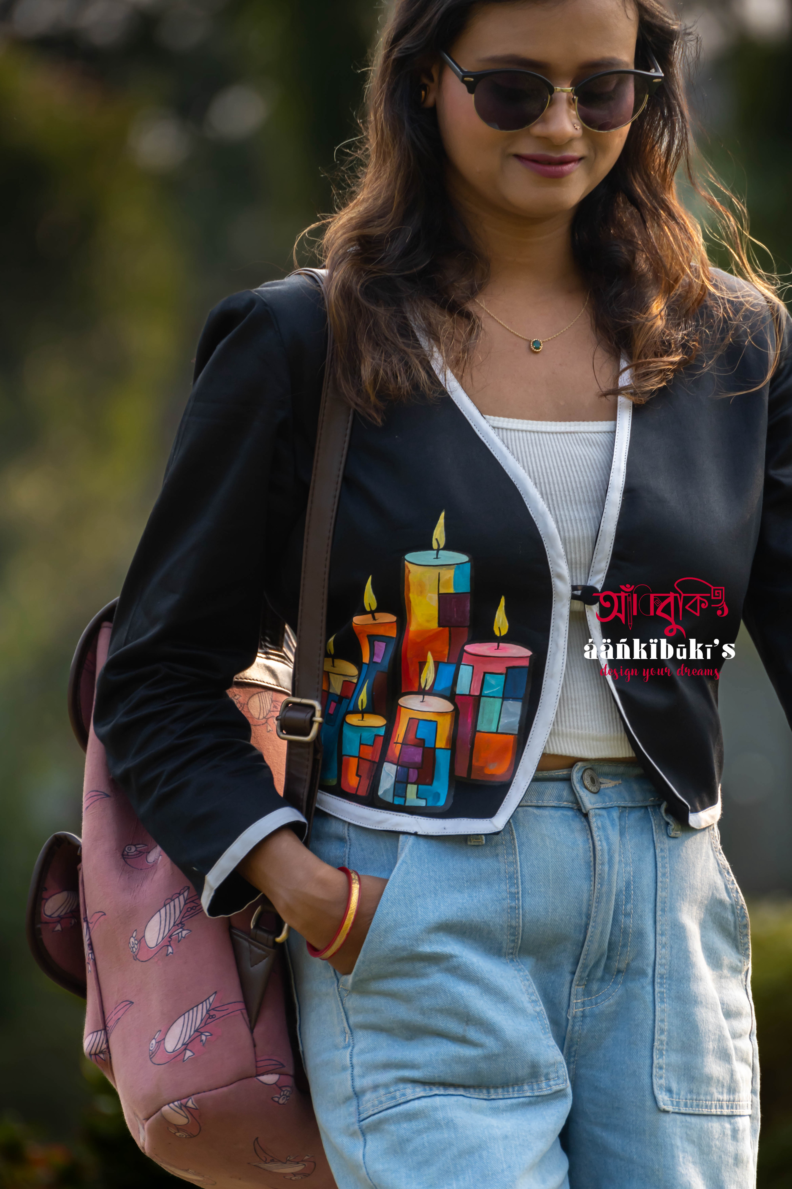 Black Hand-Painted Blazer