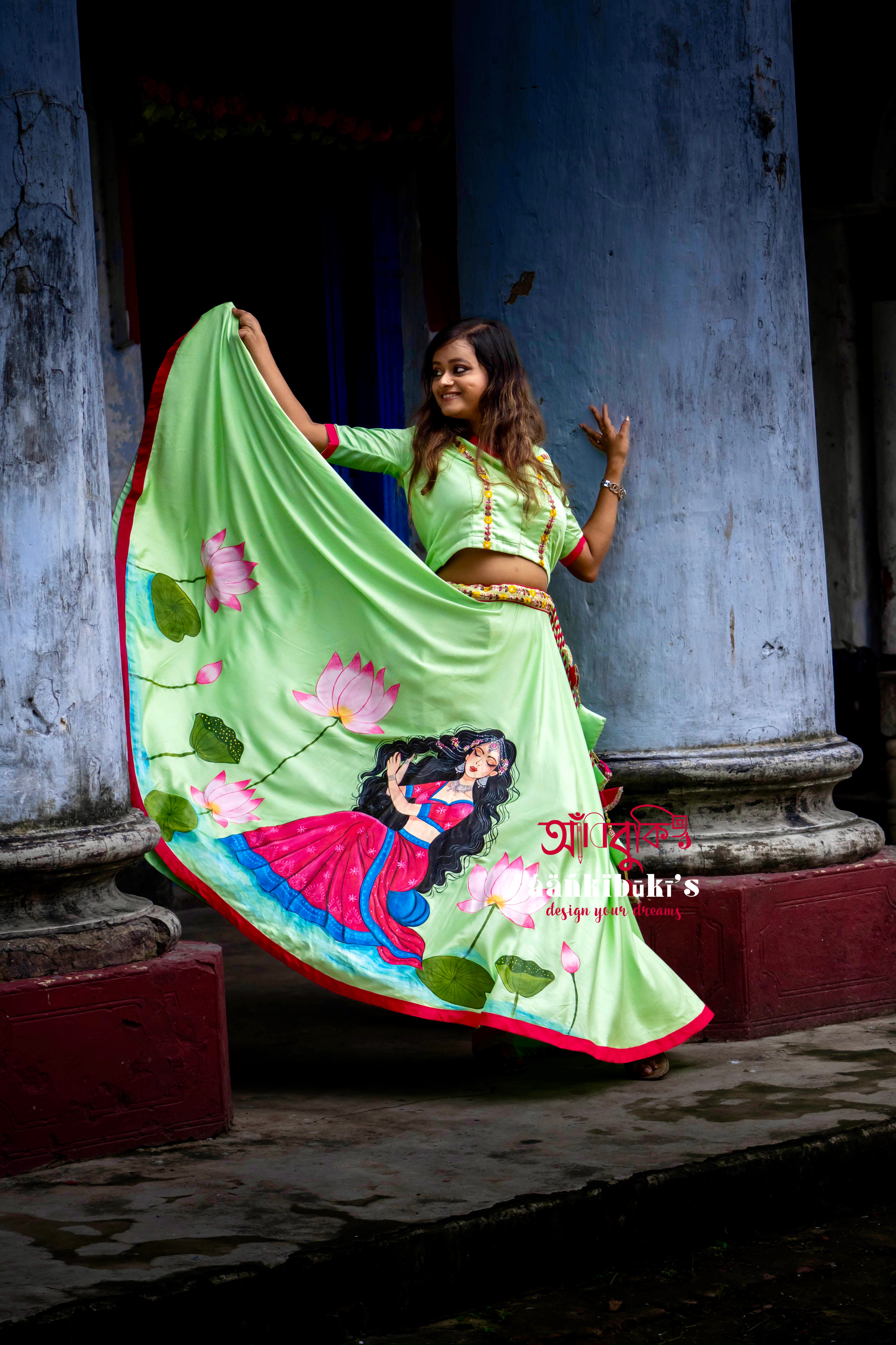 Hand-Painted Lehenga Set