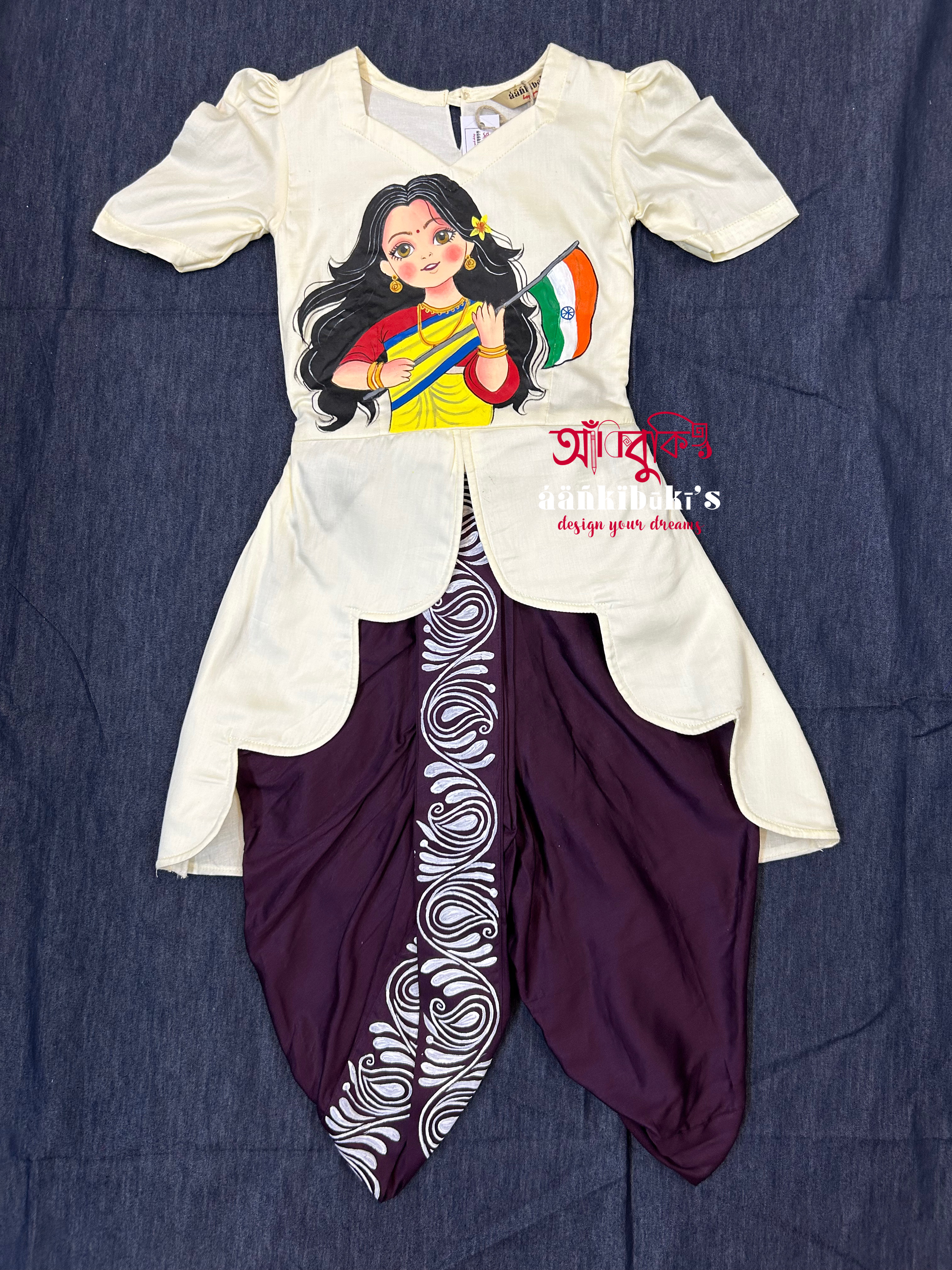 Girls' Designer Dhoti Set