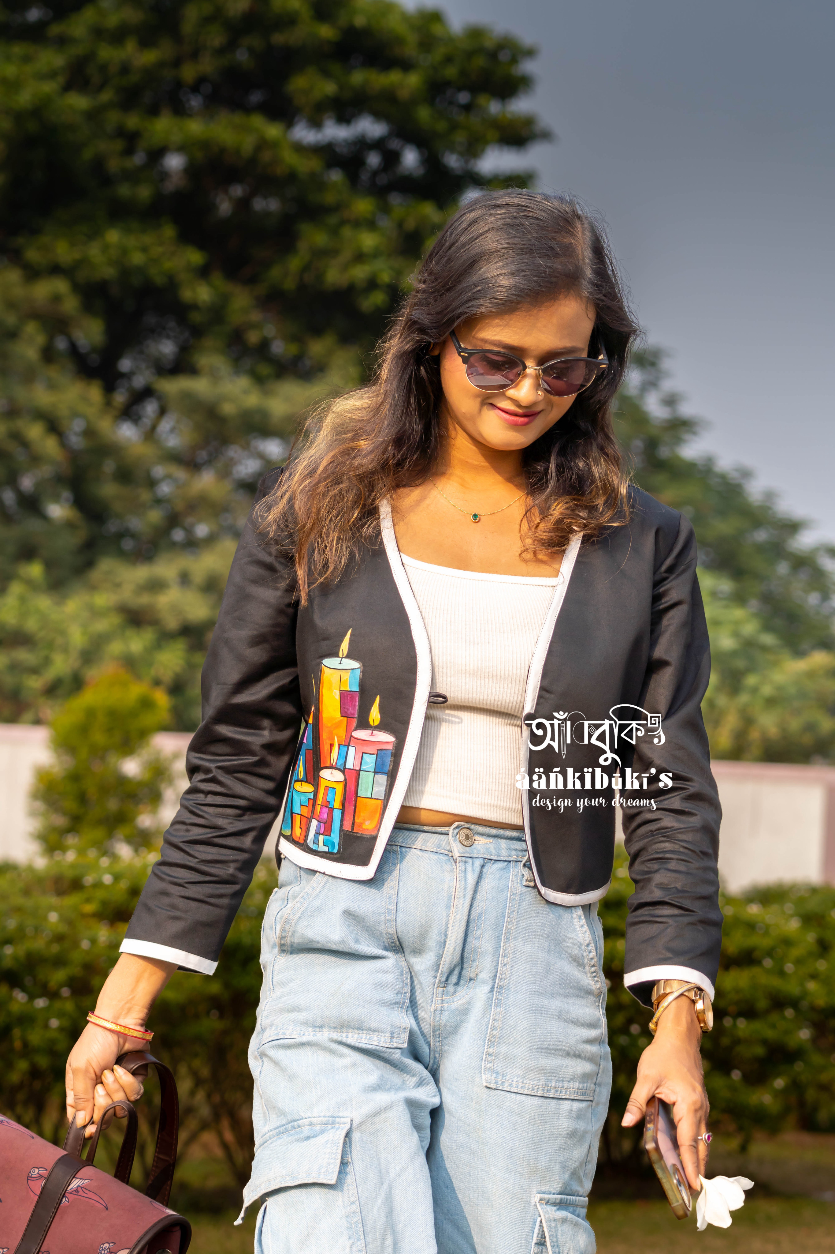 Black Hand-Painted Blazer